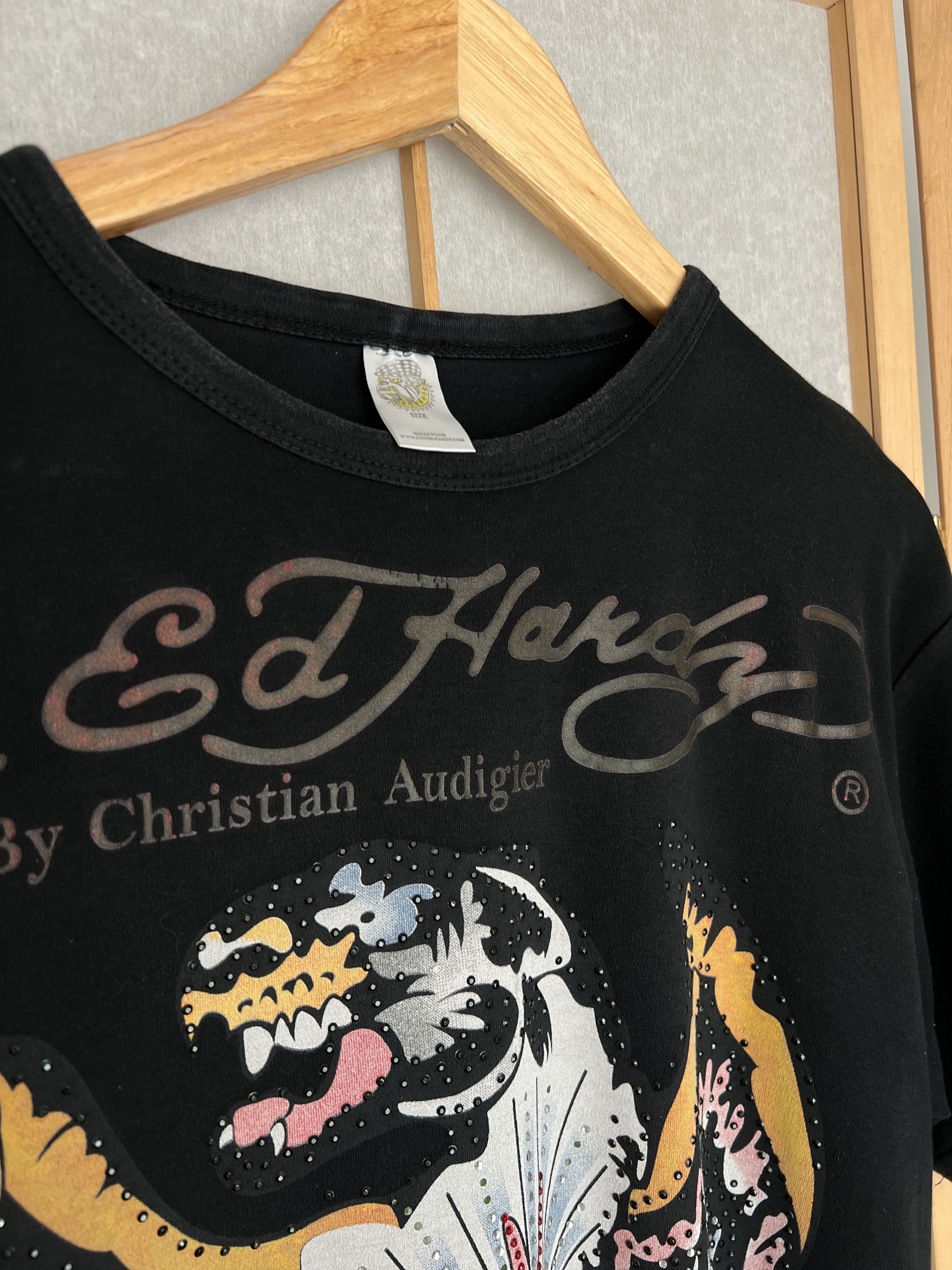 Ed Hardy Ed Hardy Superstar Rhinestones vintage printed t shirt tee Size US XL / EU 56 / 4 - 14 Thumbnail