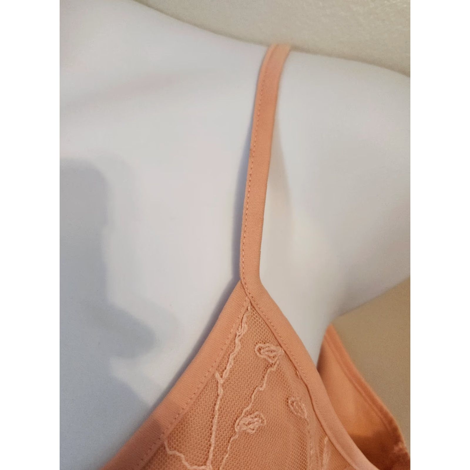 Vintage VINTAGE Designs & Co Lane Bryant Peach Lace Sleeveless Tank Top 22/24 Size 3XL / US 20-22 - 3 Thumbnail
