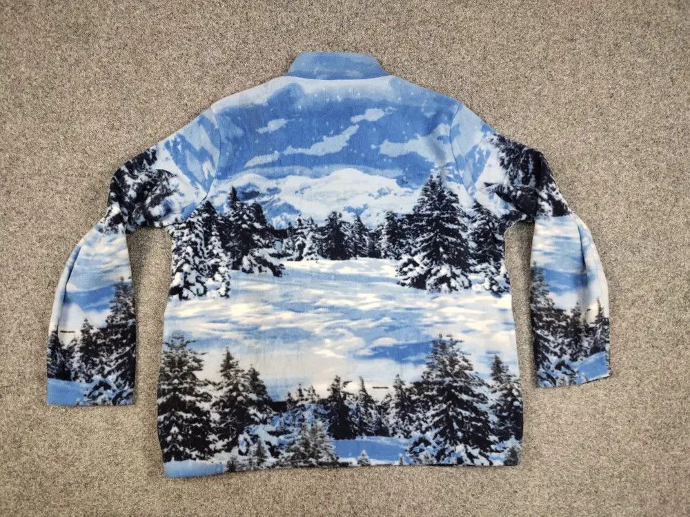 Japanese Brand Vintage 90's Fleece Zip Jacket Over Art Winter Wolf Hype Size US M / EU 48-50 / 2 - 5 Thumbnail