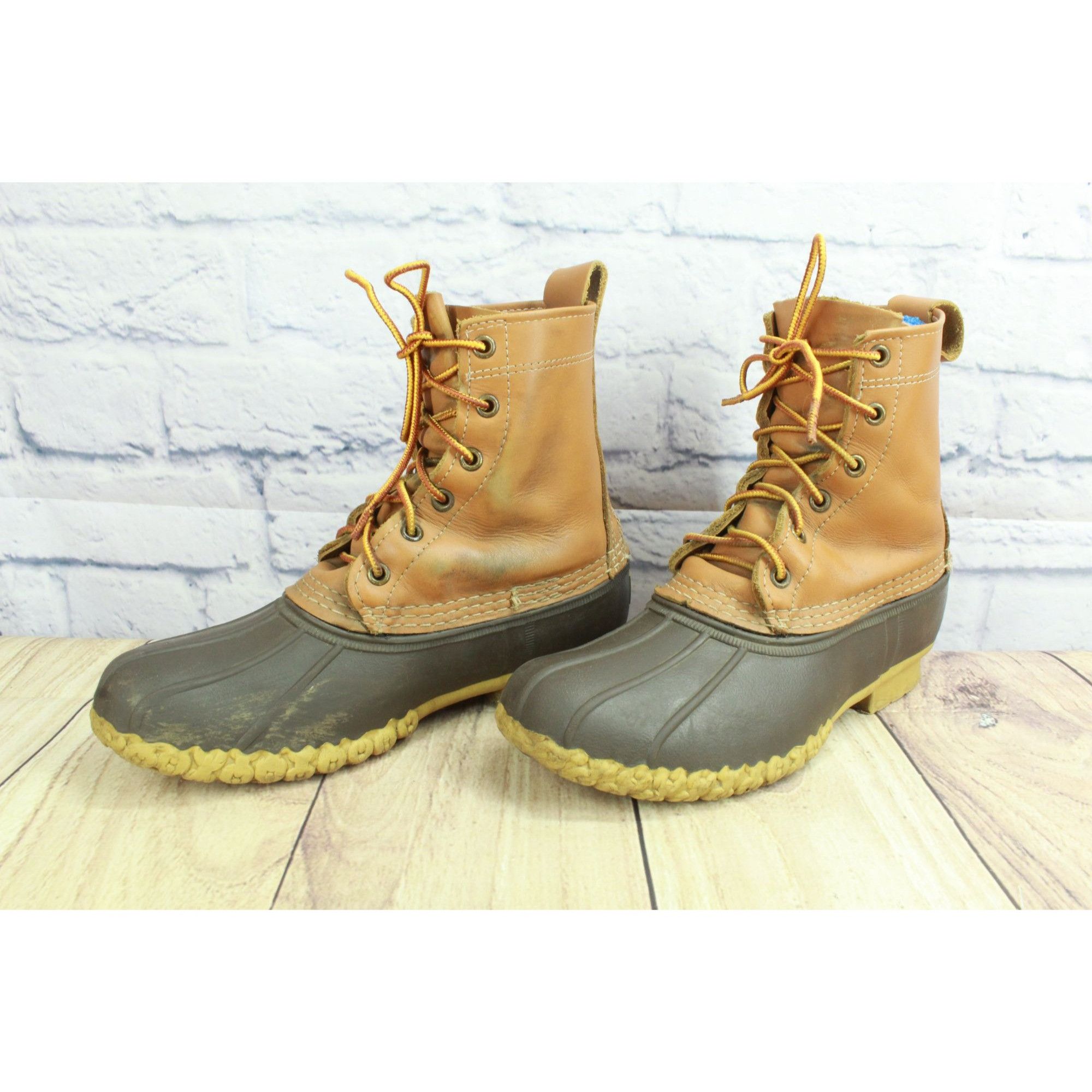 L.L. Bean × Leather LL Bean Women's Leather Unlined Ankle Duck Boots Size 8 M Size US 8 / IT 38 - 2 Thumbnail