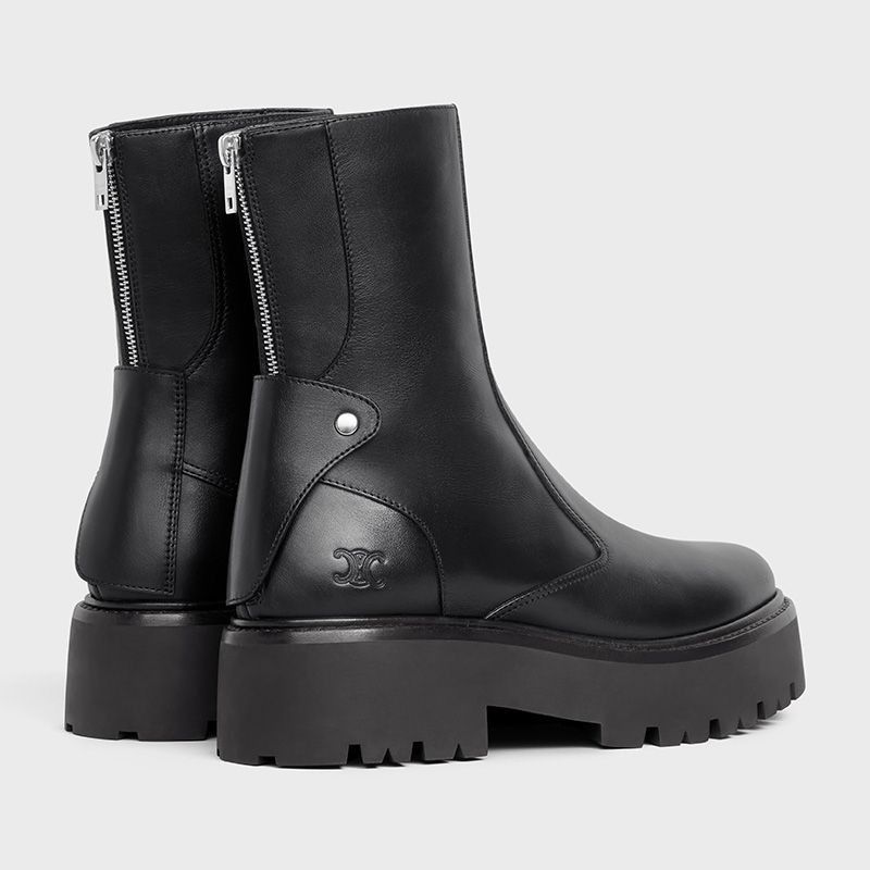 Celine o1bcso1str0824 Bulky Boots With Back Zip in Black Size US 6 / IT 36 - 3 Thumbnail