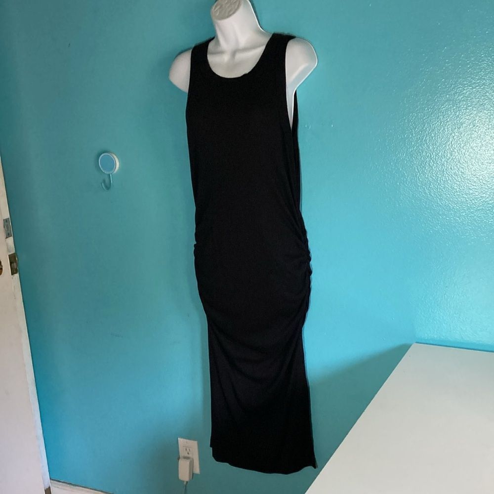 Michael Stars Michael Stars Wren Ribbed Midi Fitted Tank Dress in Black Size L Size L / US 10 / IT 46 - 1 Thumbnail