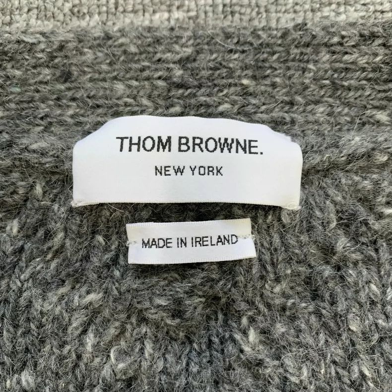 Thom Browne Thom Browne Gray wool sweater with coarse wool Size US L / EU 52-54 / 3 - 4 Thumbnail