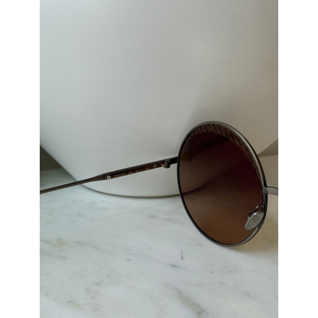 Bottega Veneta NEW Bottega Veneta BV0190S Bronze Round Mirror Sunglasses Size ONE SIZE - 8 Thumbnail