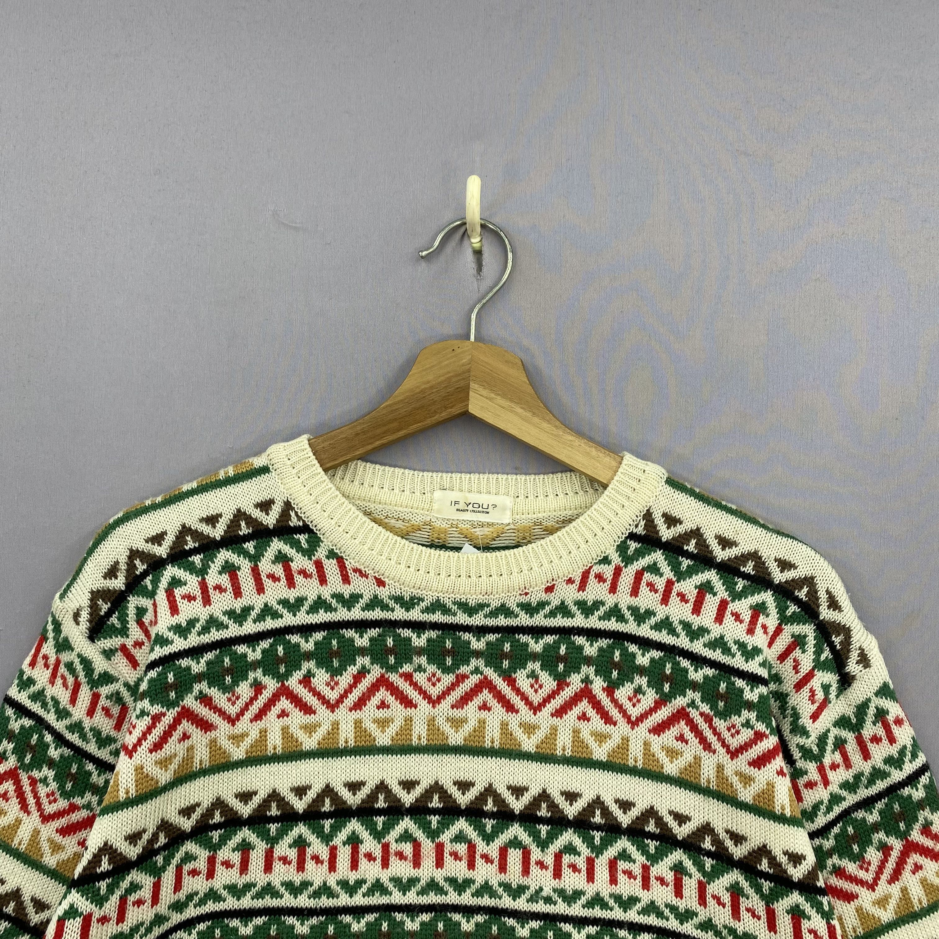 Japanese Brand Vintage If You Sweater Pullover Sweatshirt Fair Isle Jumper Size US S / EU 44-46 / 1 - 4 Thumbnail