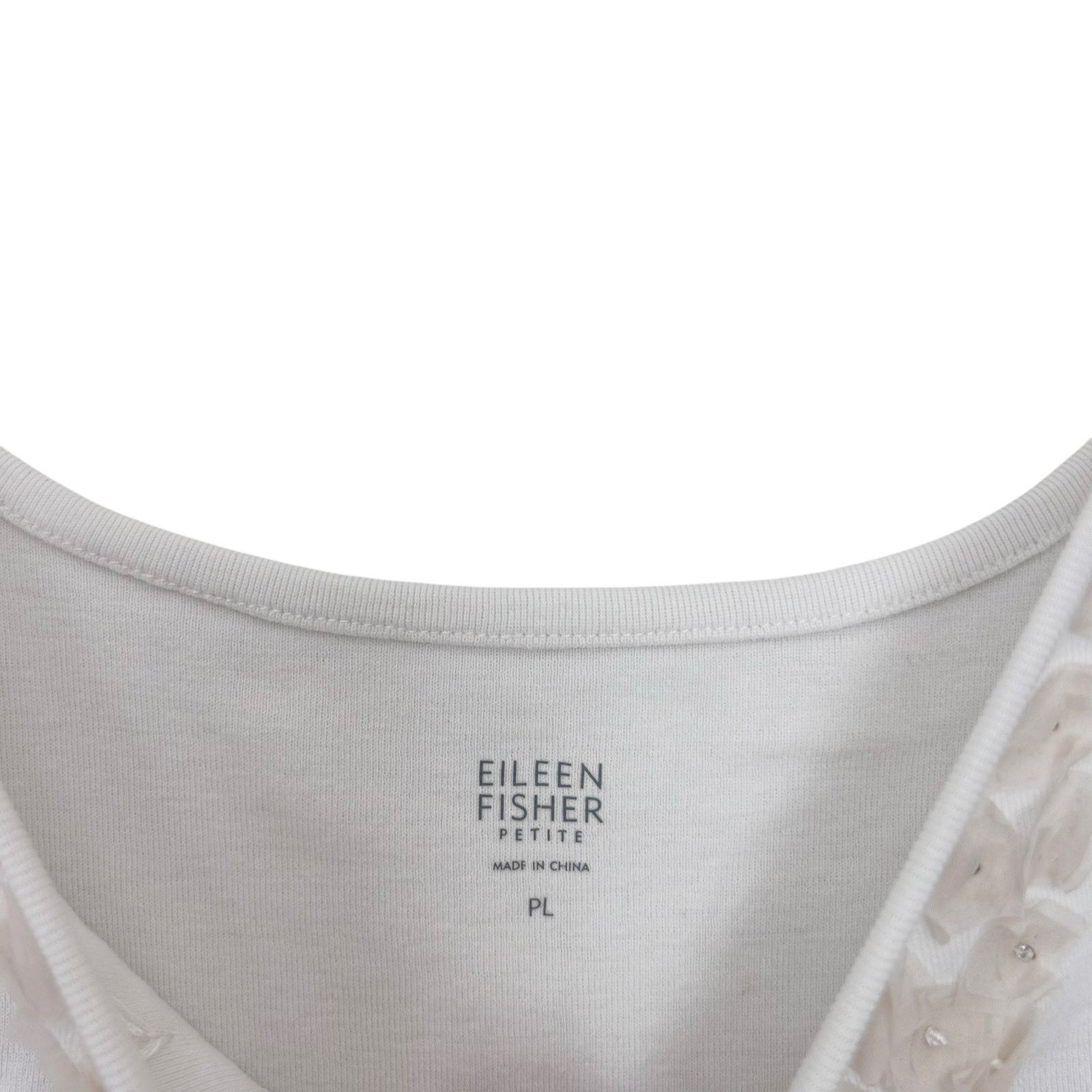 Eileen Fisher Eileen Fisher White Organic Cotton Tank Top Sz PL Size L / US 10 / IT 46 - 3 Thumbnail