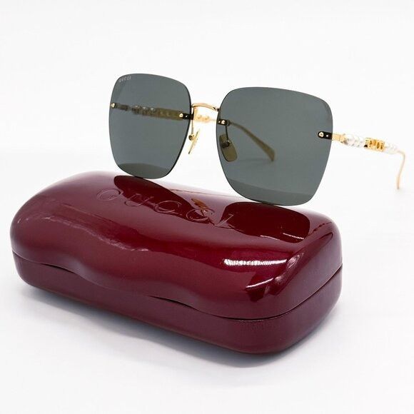 Gucci NEW GUCCI GG1923SA 001 SUNGLASSES GOLD GREY WOMEN EYEWEAR Size ONE SIZE - 1 Thumbnail