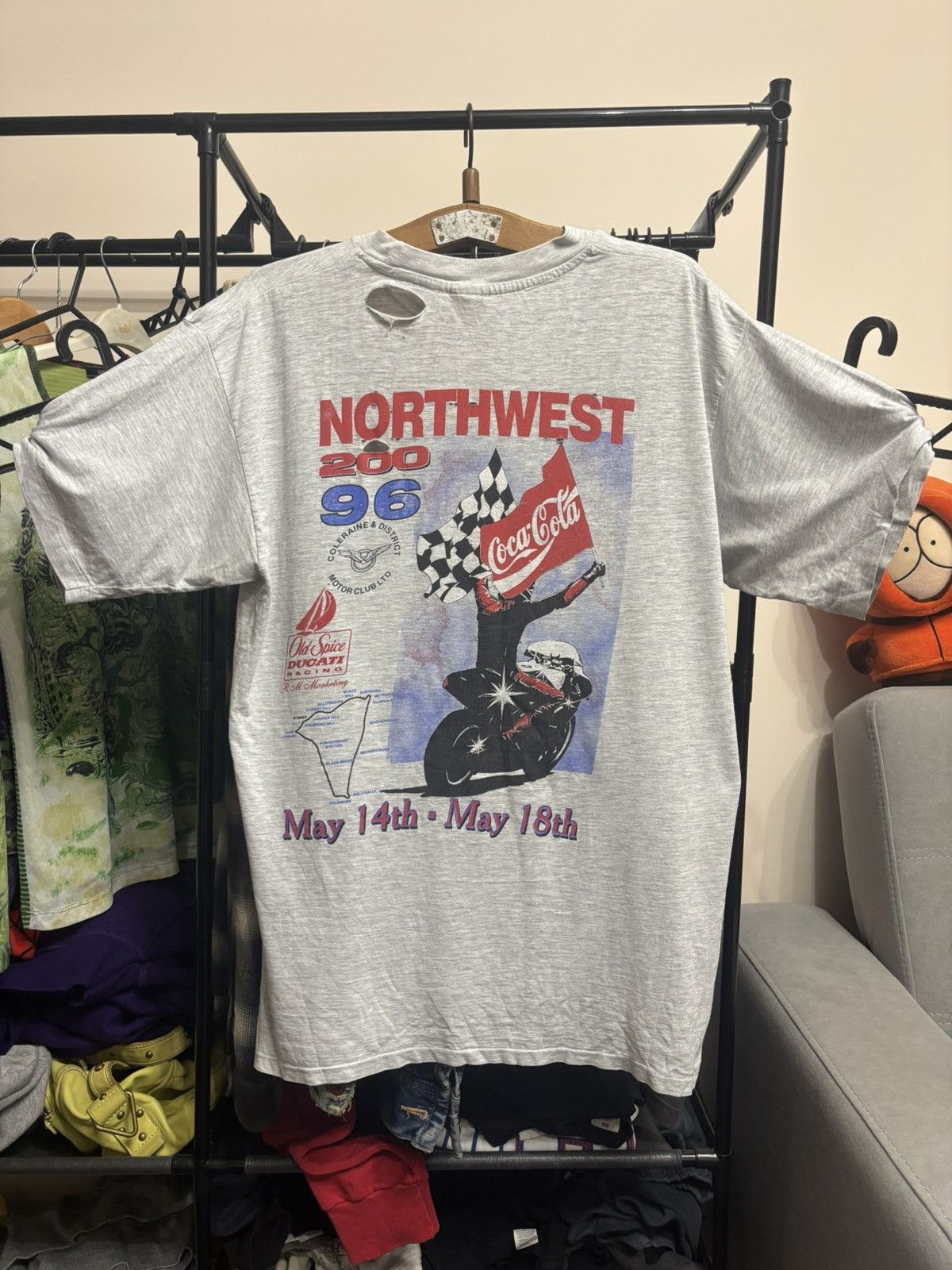 Vintage Vintage 1996 Distressed Coca-Cola Racing Double Sided Tee Size US L / EU 52-54 / 3 - 2 Thumbnail