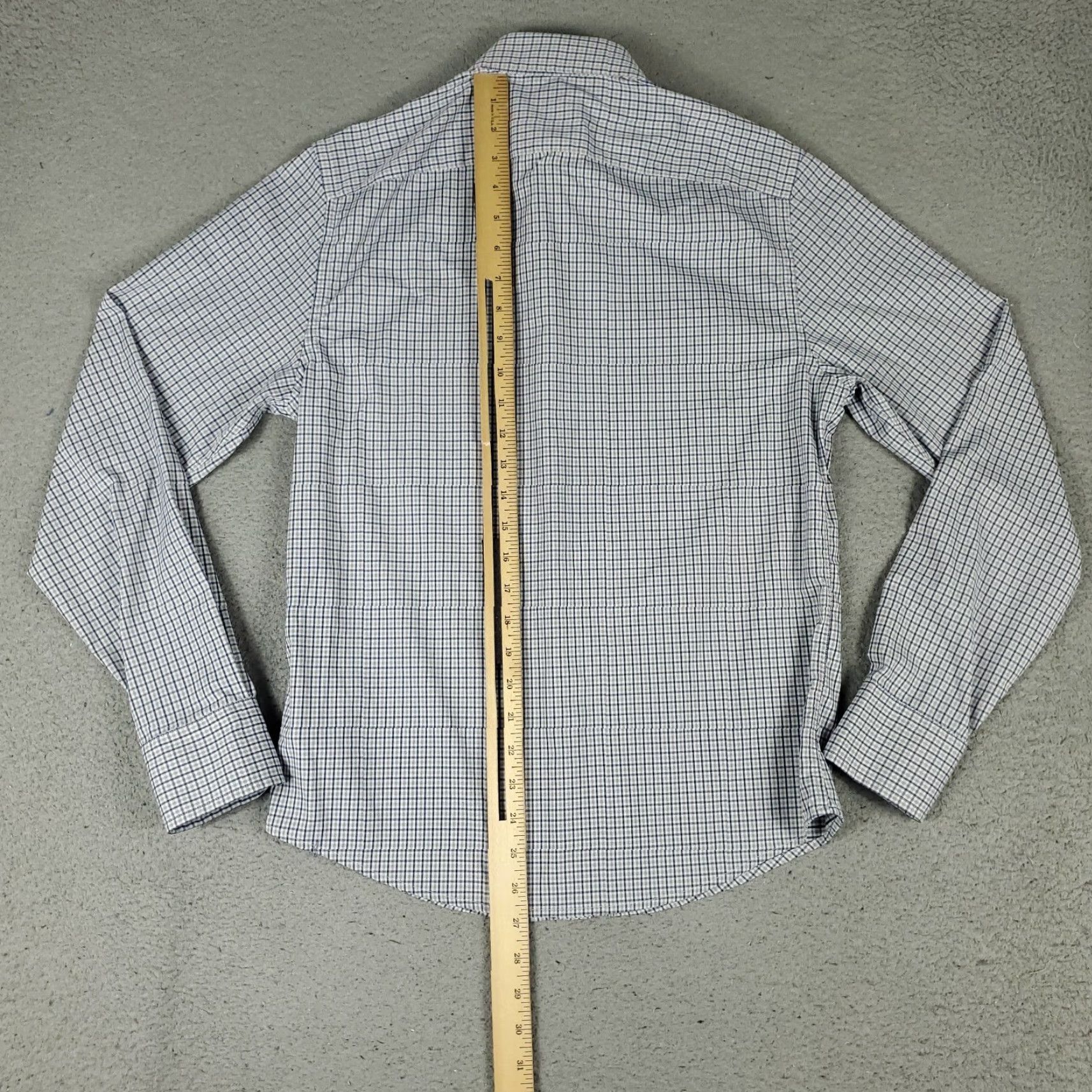 UNTUCKit UNTUCKit Shirt Mens Small Blue Plaid Nylon Stretch Button Up Long Sleeve Size US S / EU 44-46 / 1 - 3 Thumbnail