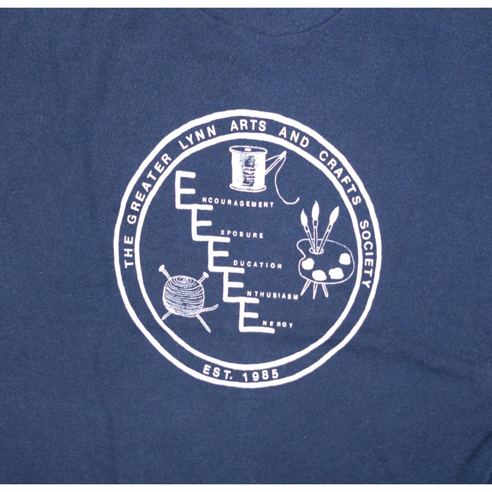 Vintage VINTAGE Sportswear T-Shirt Men XL Blue 80s Art Society Quote Logo 80s 90s Nature Classic Shirt Mens Size US XL / EU 56 / 4 - 3 Thumbnail