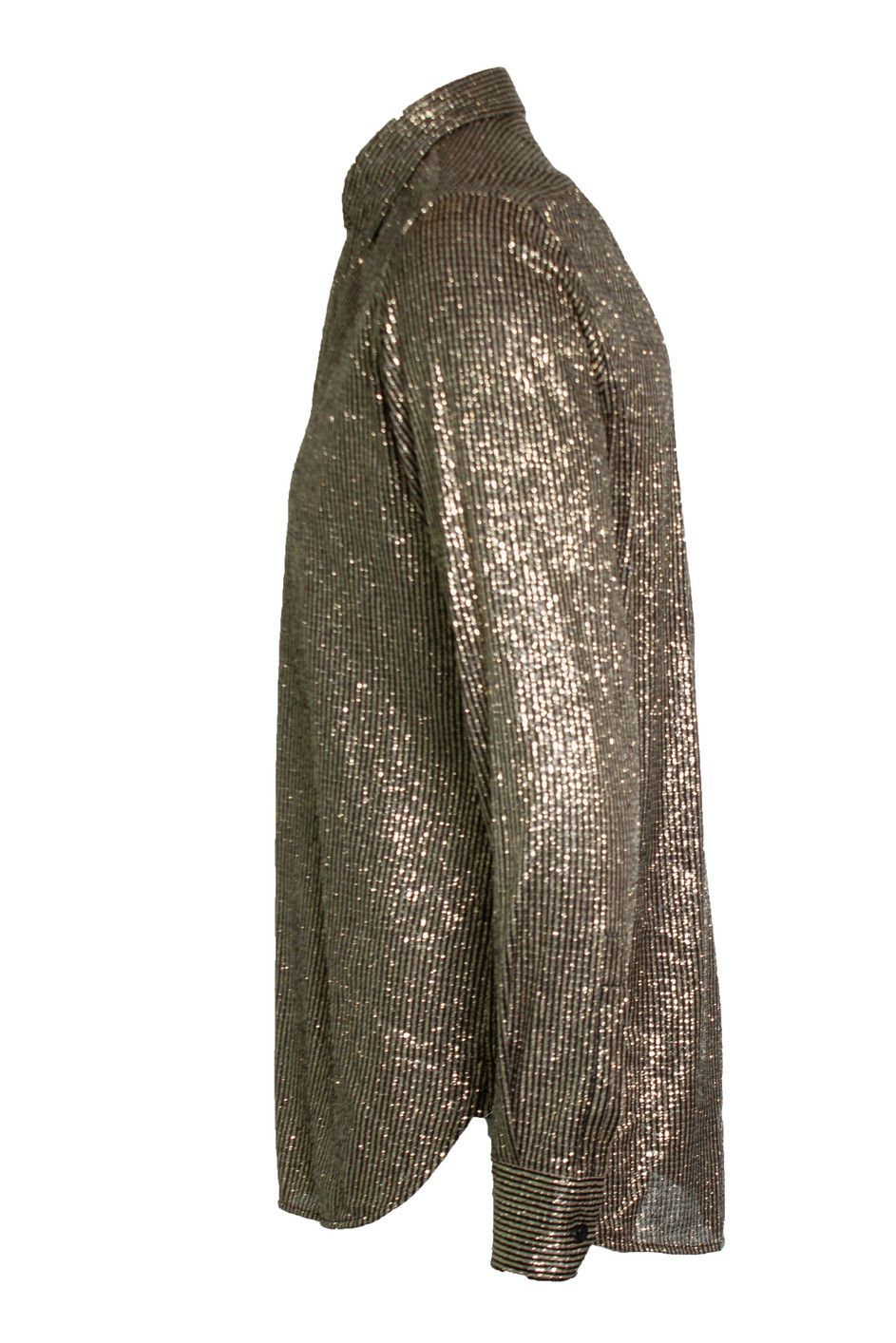 Saint Laurent Paris Saint Laurent, Black and gold striped lurex shirt Size US S / EU 44-46 / 1 - 2 Thumbnail
