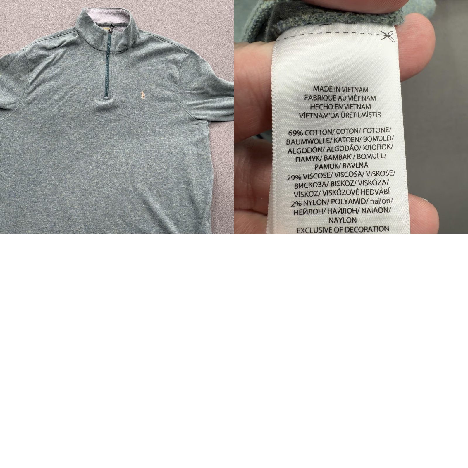 Polo Ralph Lauren Polo Ralph Lauren Sweatshirt Mens XL Green Pullover 1/4 Zip Solid Cotton Blend Casual Sweater Mens Regular Fall Winter Size US XL / EU 56 / 4 - 8 Thumbnail