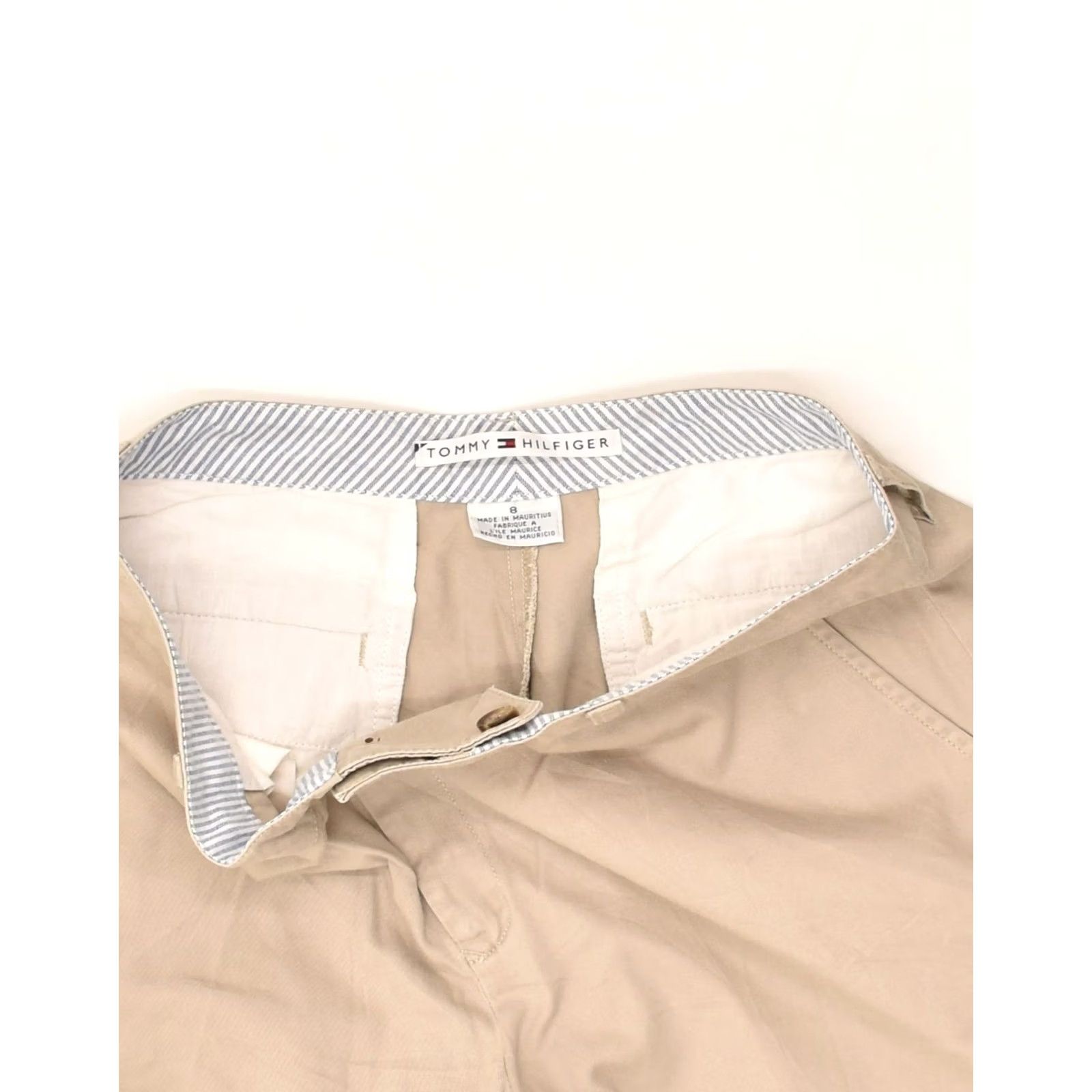 Tommy Hilfiger TOMMY HILFIGER Womens Straight Chino Trousers Beige Medium W36 L32 US 8 Size 32" / US 10 / IT 46 - 3 Thumbnail