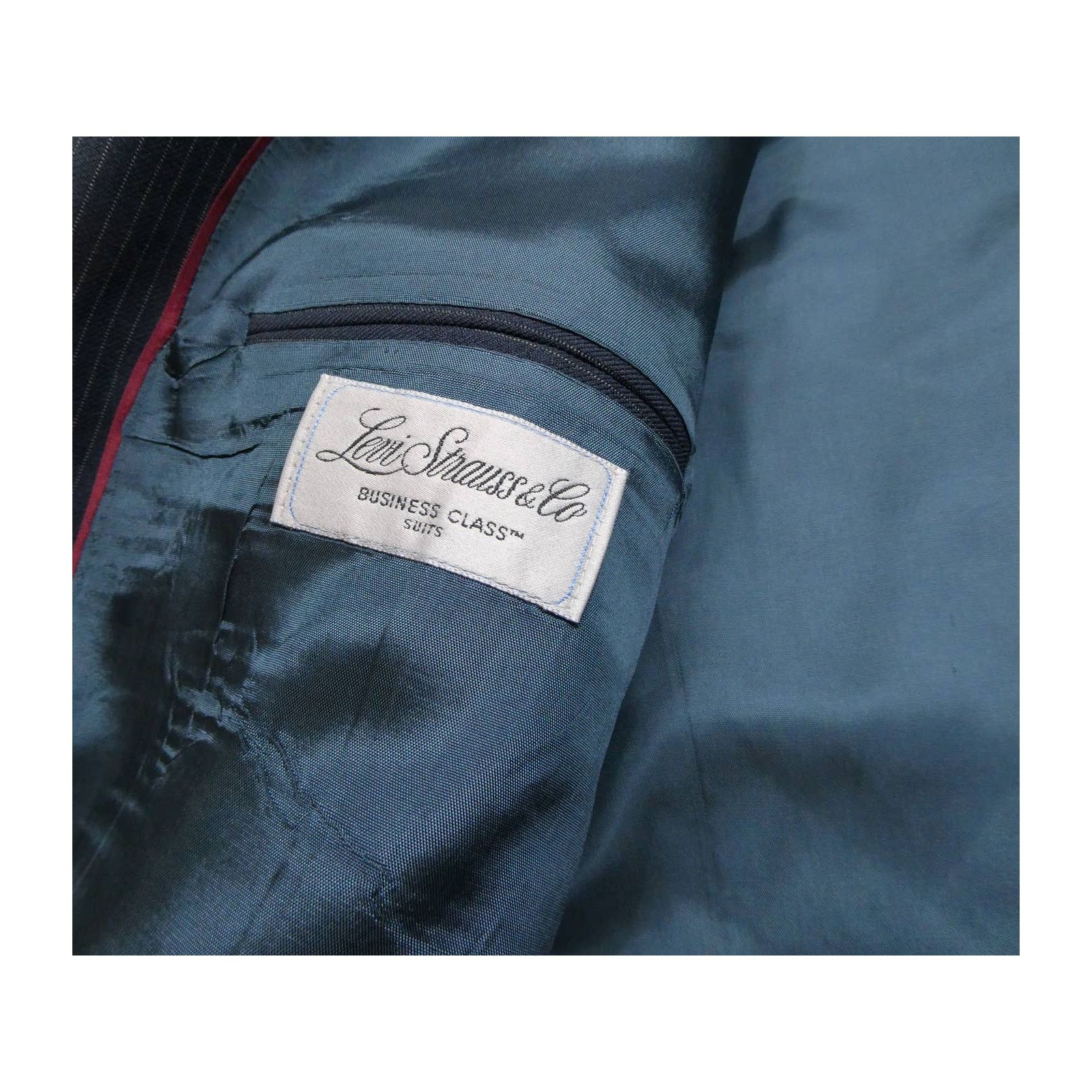 Levi's Levi Strauss & Co Business Class suit jacket navy stripe 48R Size 48R - 4 Thumbnail
