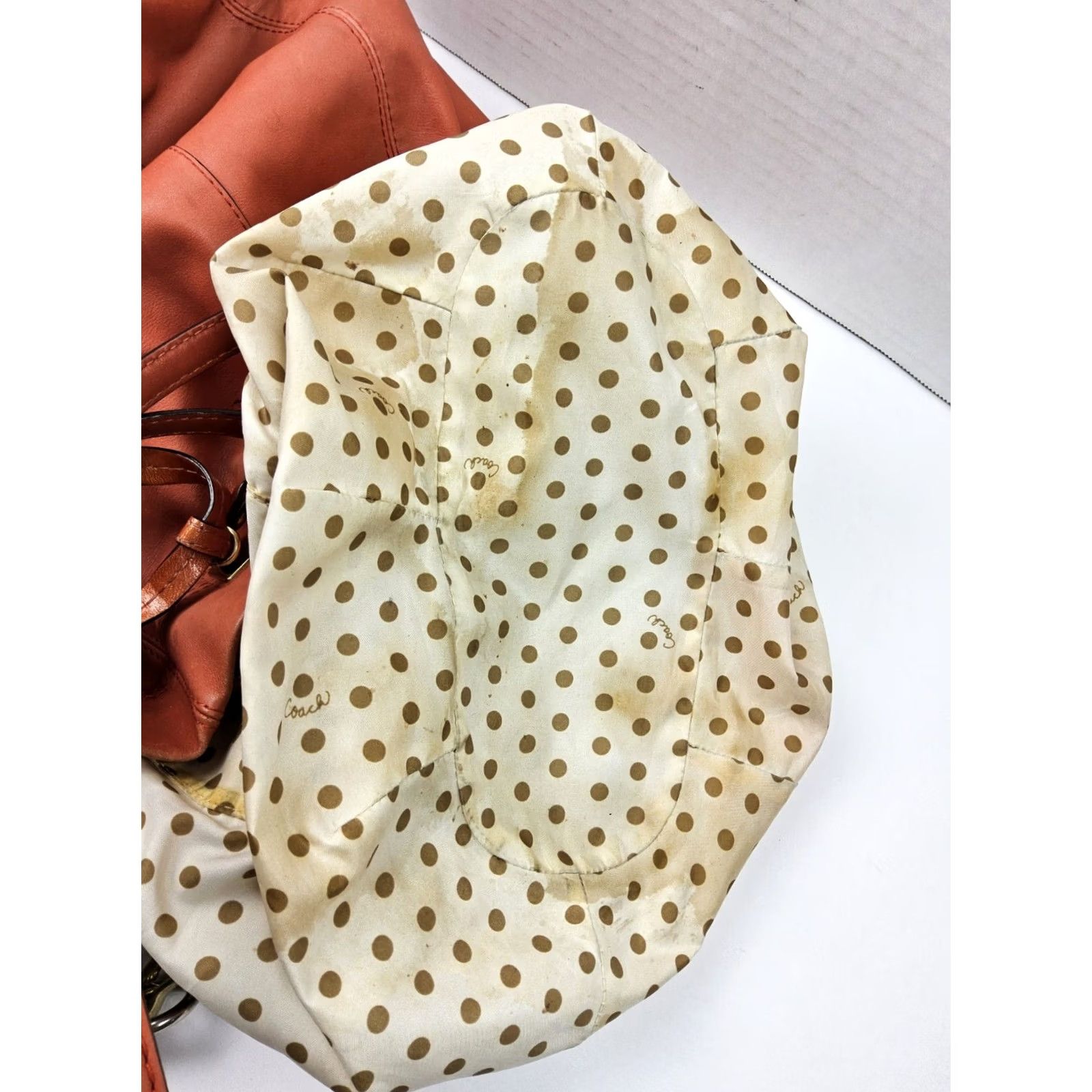 Coach Coach Shoulder Bag Large Orange Peyton Drawstring Leather Womens Size ONE SIZE - 4 Thumbnail