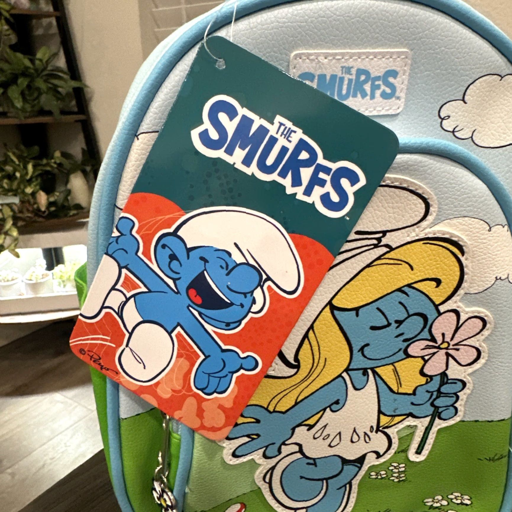Vintage Smurfs Smurfette Women's Mini Backpack Blue Size ONE SIZE - 2 Thumbnail