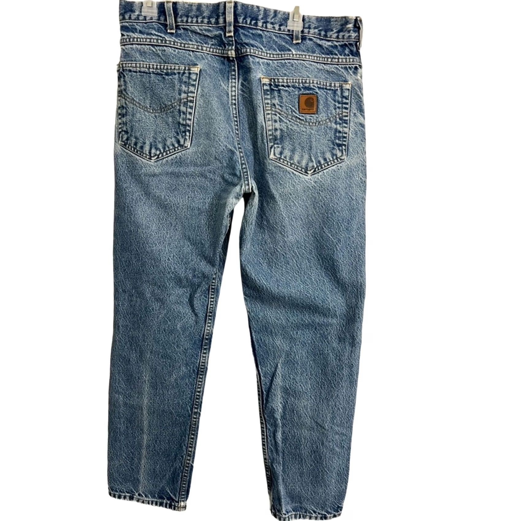 Carhartt Carhartt Jeans Mens 36x30 Relaxed Fit Blue Denim Straight Carhartt 36 Regular Blue Jeans Mens Size US 36 / EU 52 - 3 Thumbnail