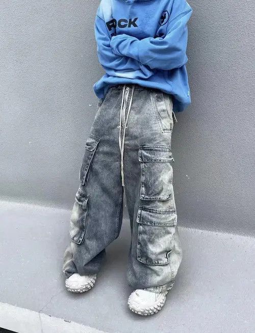 VIBE High Street Washed Gradient Heavy Duty Work Jeans Size US 34 / EU 50 - 1 Thumbnail