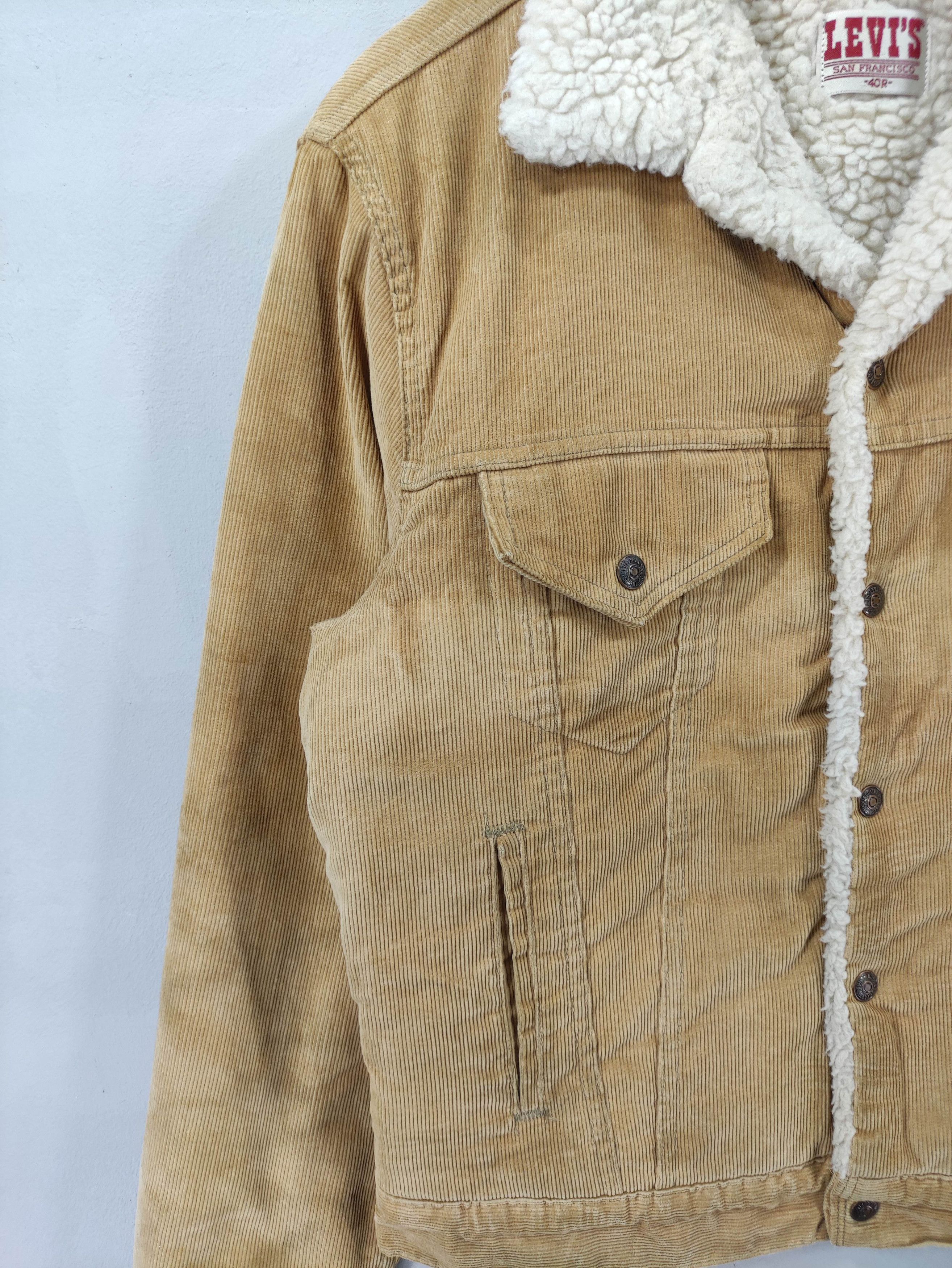 Levi's Vintage Levis 80s Corduroy Denim Jacket Lined Sherpa Size US M / EU 48-50 / 2 - 2 Thumbnail