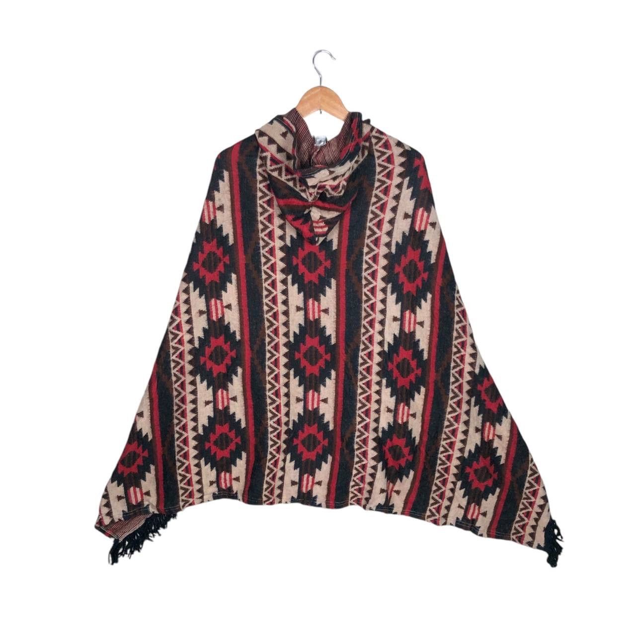 Cloak × Native Vintage 90s Native Navajo Wool Poncho Capes Cloak Size US M / EU 48-50 / 2 - 2 Thumbnail