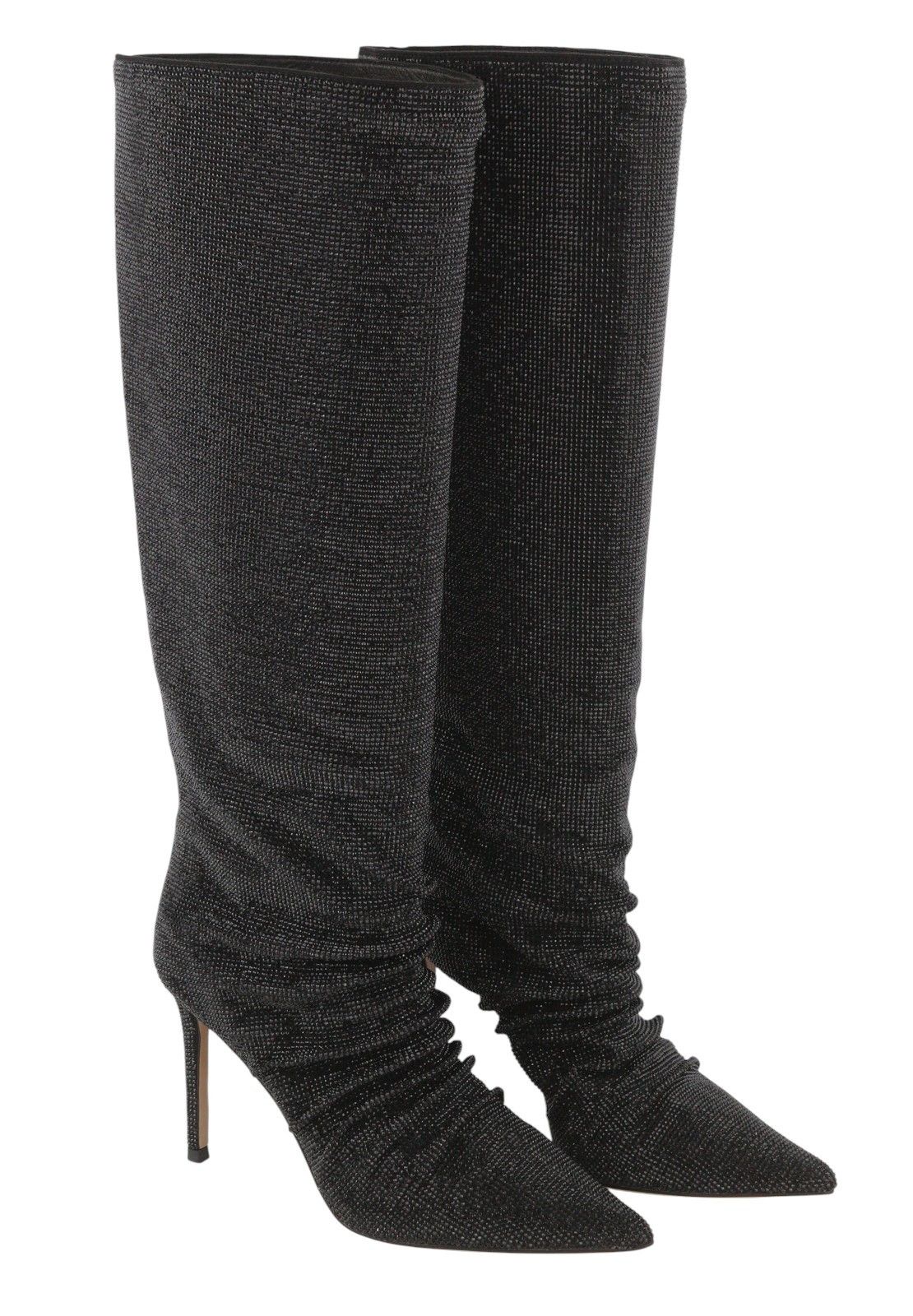 Other LOLA CRUZ LIEVIN EU37 Black Leather Glitter Shiny 87538 Size US 6 / IT 36 - 2 Thumbnail