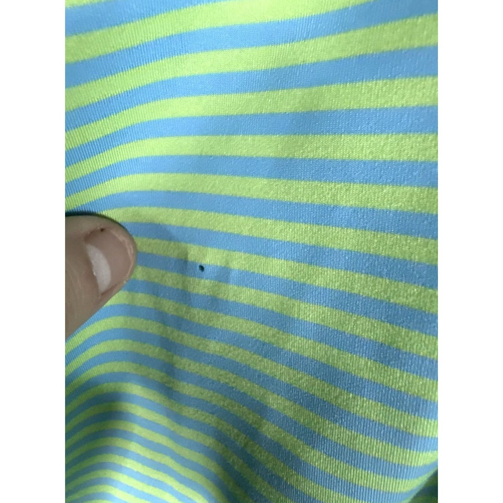 Peter Millar VINTAGE? No — Peter Millar Polo Shirt Mens 2XL Green Blue Stripe Golf Performance Short Sleeve Shirt Size US XXL / EU 58 / 5 - 5 Thumbnail