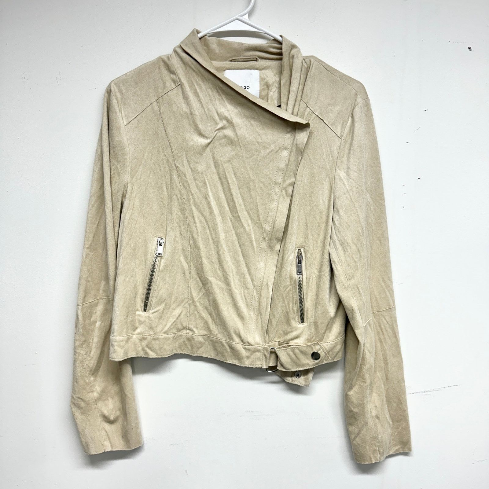 Mango Mango Suit Asymmetrical Zip Faux Suede Jacket Size Large Size L / US 10 / IT 46 - 1 Thumbnail