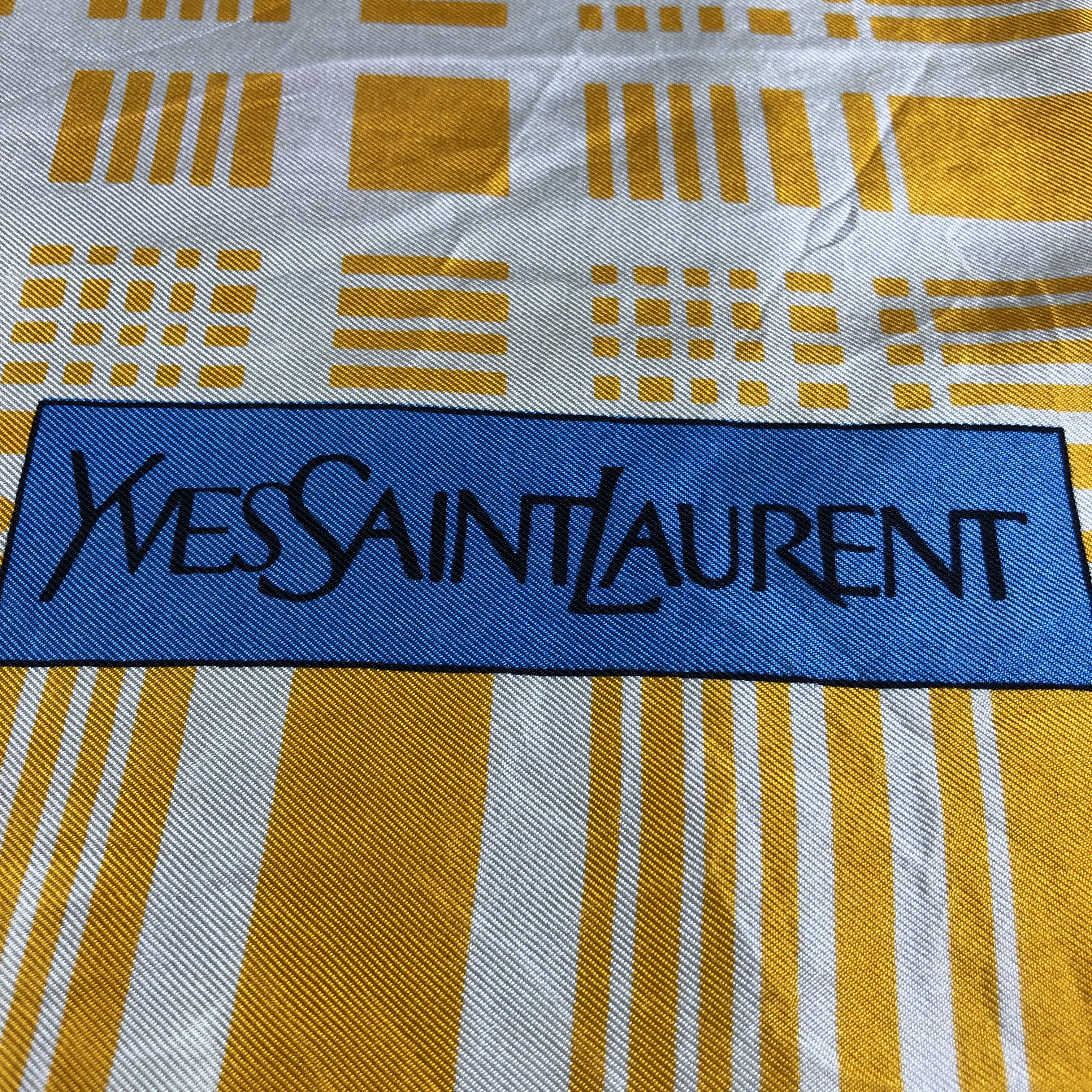 Yves Saint Laurent Yves Saint Laurent Hand Rolled Silk Scarf M1158 Size ONE SIZE - 4 Thumbnail