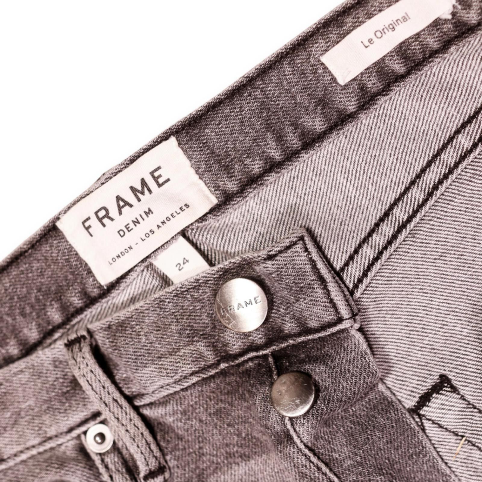 Frame FRAME Denim Button Fly Gray Black Distressed Jeans 24 Size 24" / US 00 / IT 34 - 9 Thumbnail