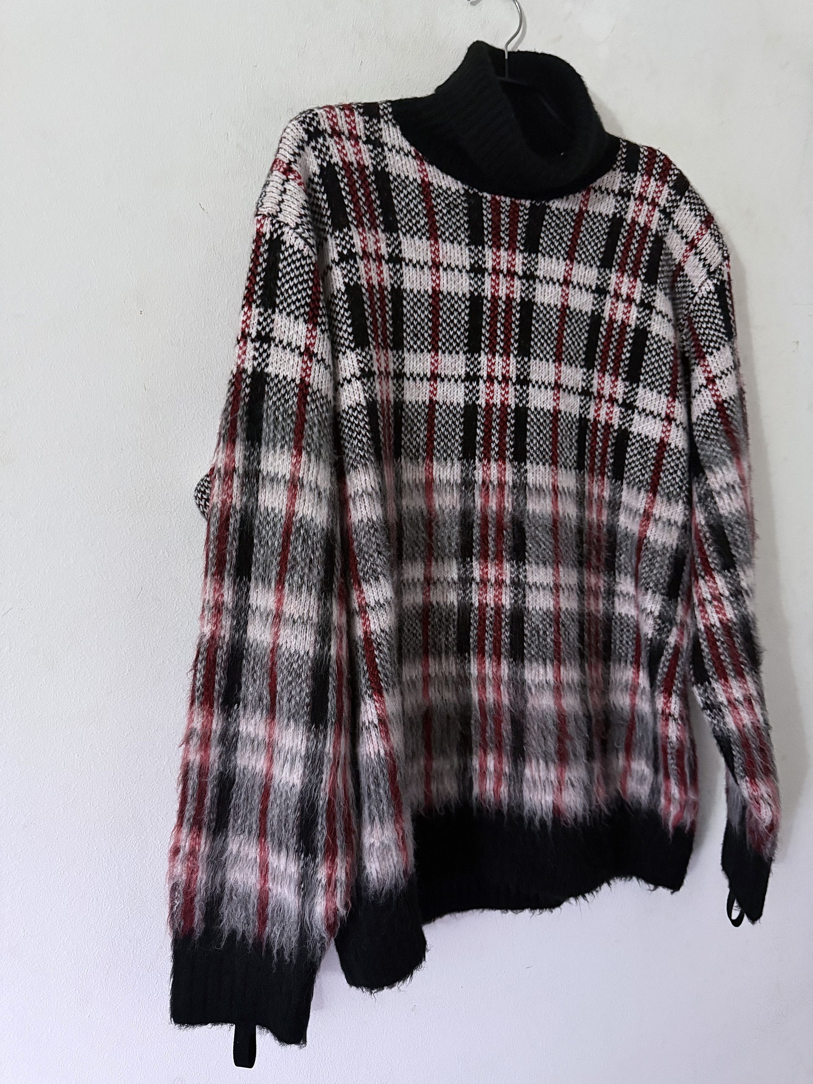 Helmut Lang Chunky Plaid Turtleneck Sweater Size US M / EU 48-50 / 2 - 5 Thumbnail