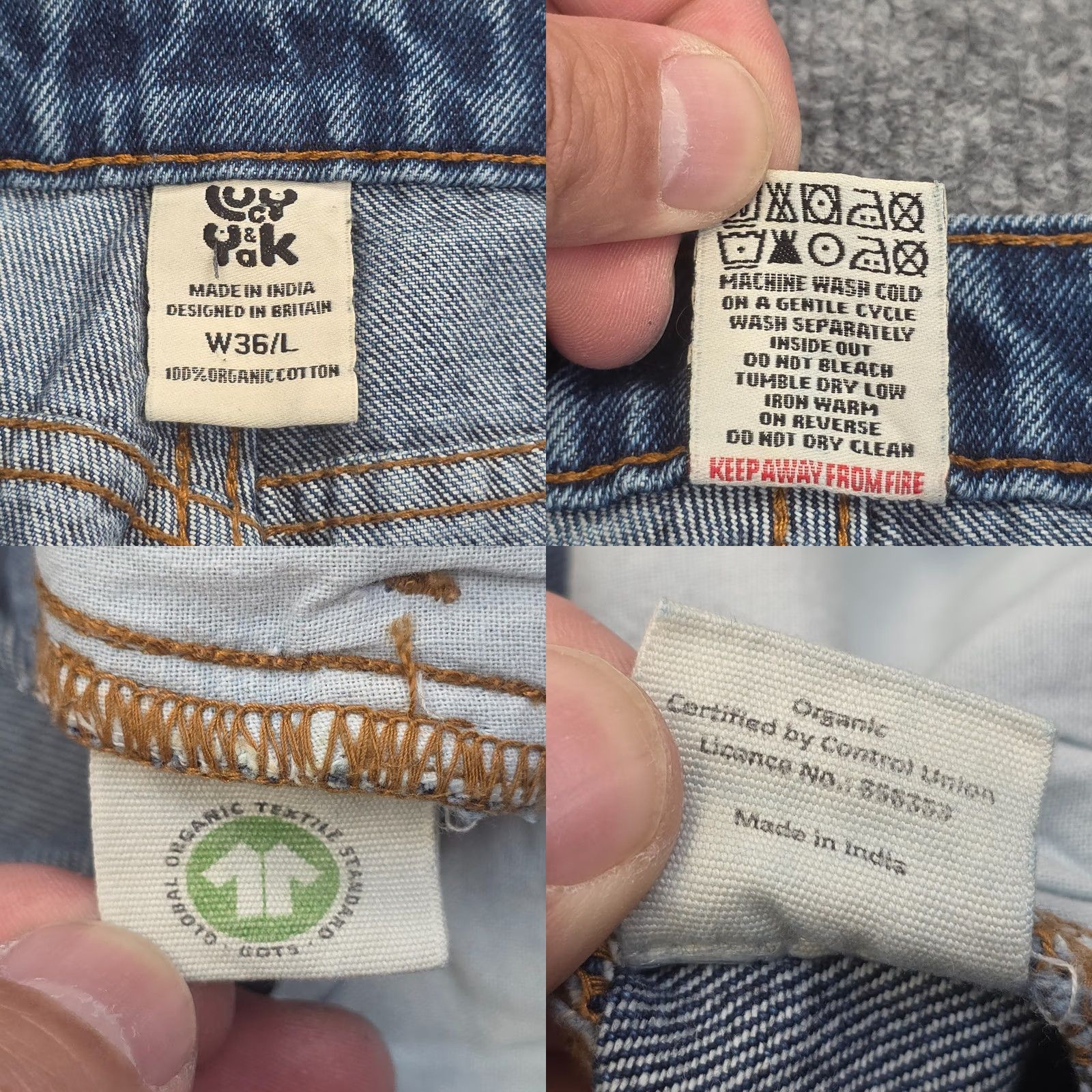 Vintage Lucy and Yak Jeans Womens W36 / L Blue Denim Tapered Relaxed High Rise Jeans Size 25" / US 0 / IT 36 - 8 Thumbnail