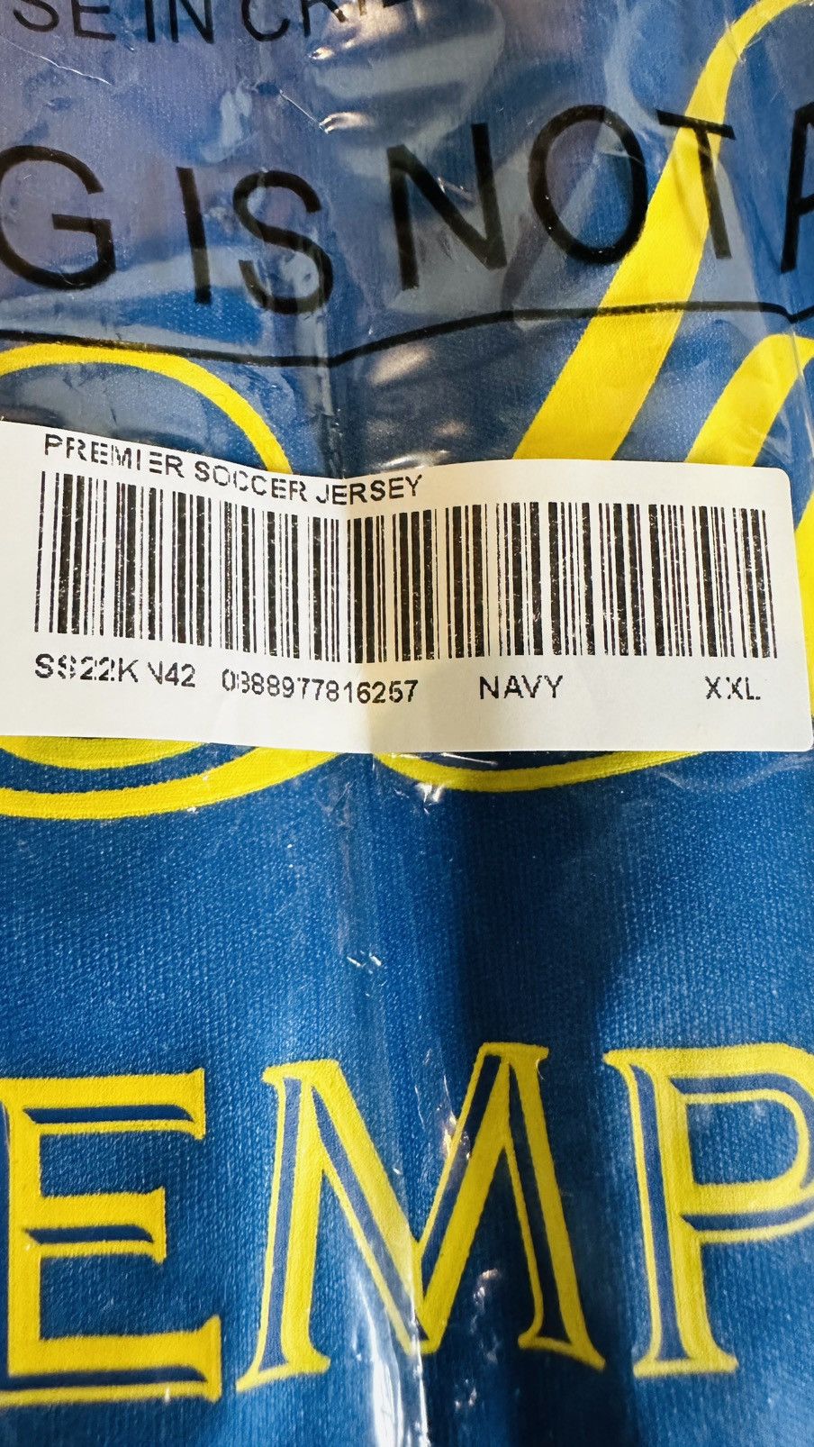 Supreme Ss22 Supreme Premier Soccer jersey (navy) (XXL) Size US XXL / EU 58 / 5 - 4 Thumbnail