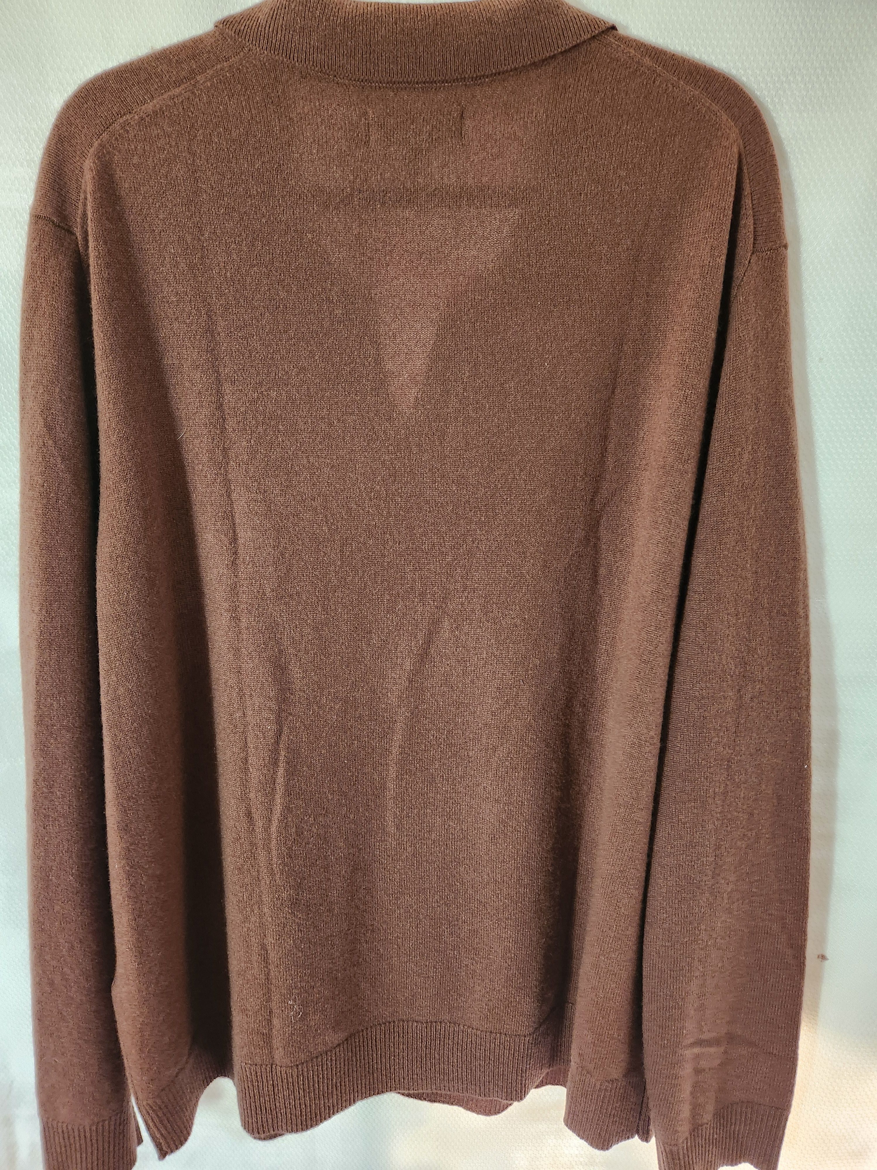 Other NWOT The Commons Cashmere V-Neck Collared Brown Pullover Size US XXL / EU 58 / 5 - 2 Thumbnail