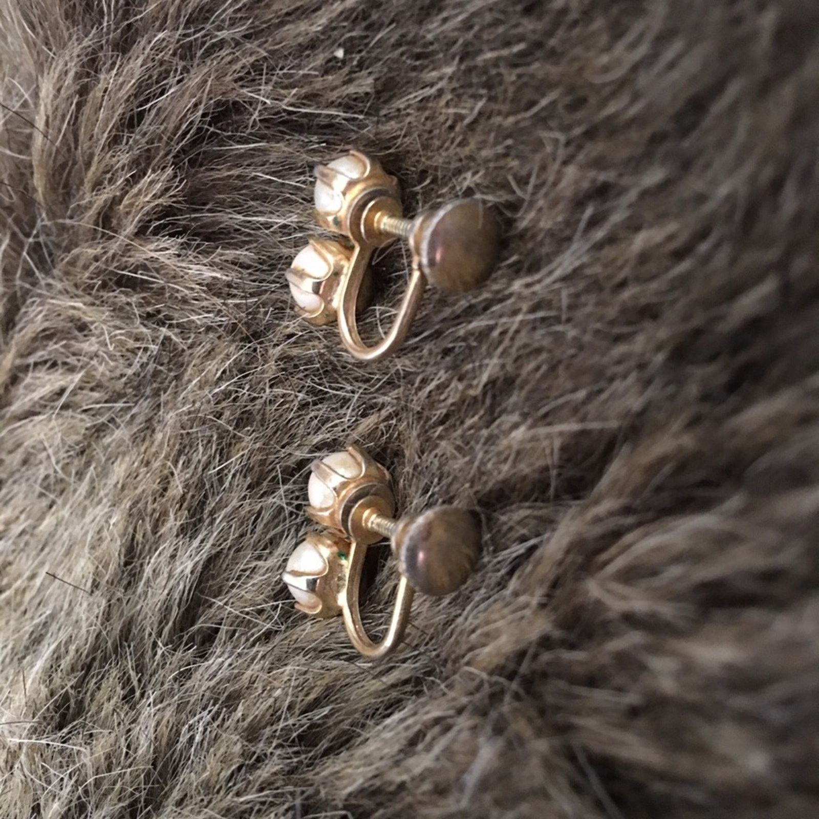 Vintage Vintage 50s double pearl screw back clip earrings Size ONE SIZE - 4 Thumbnail