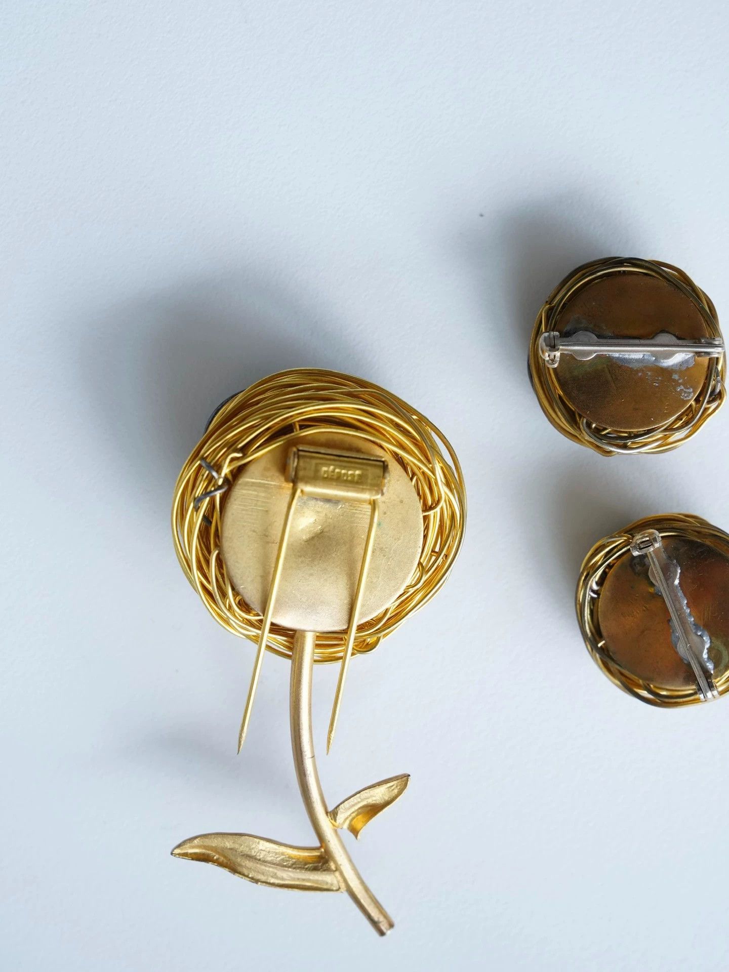 Other Roger Jean Pierre Handmade Nest Amber Crystal Flower Brooch Size ONE SIZE - 7 Thumbnail