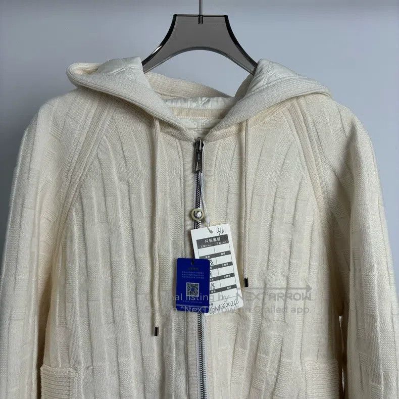 Hermes Hermes White Hooded Raw Wool Jacket Size XXS / US 00 / IT 34 - 6 Thumbnail