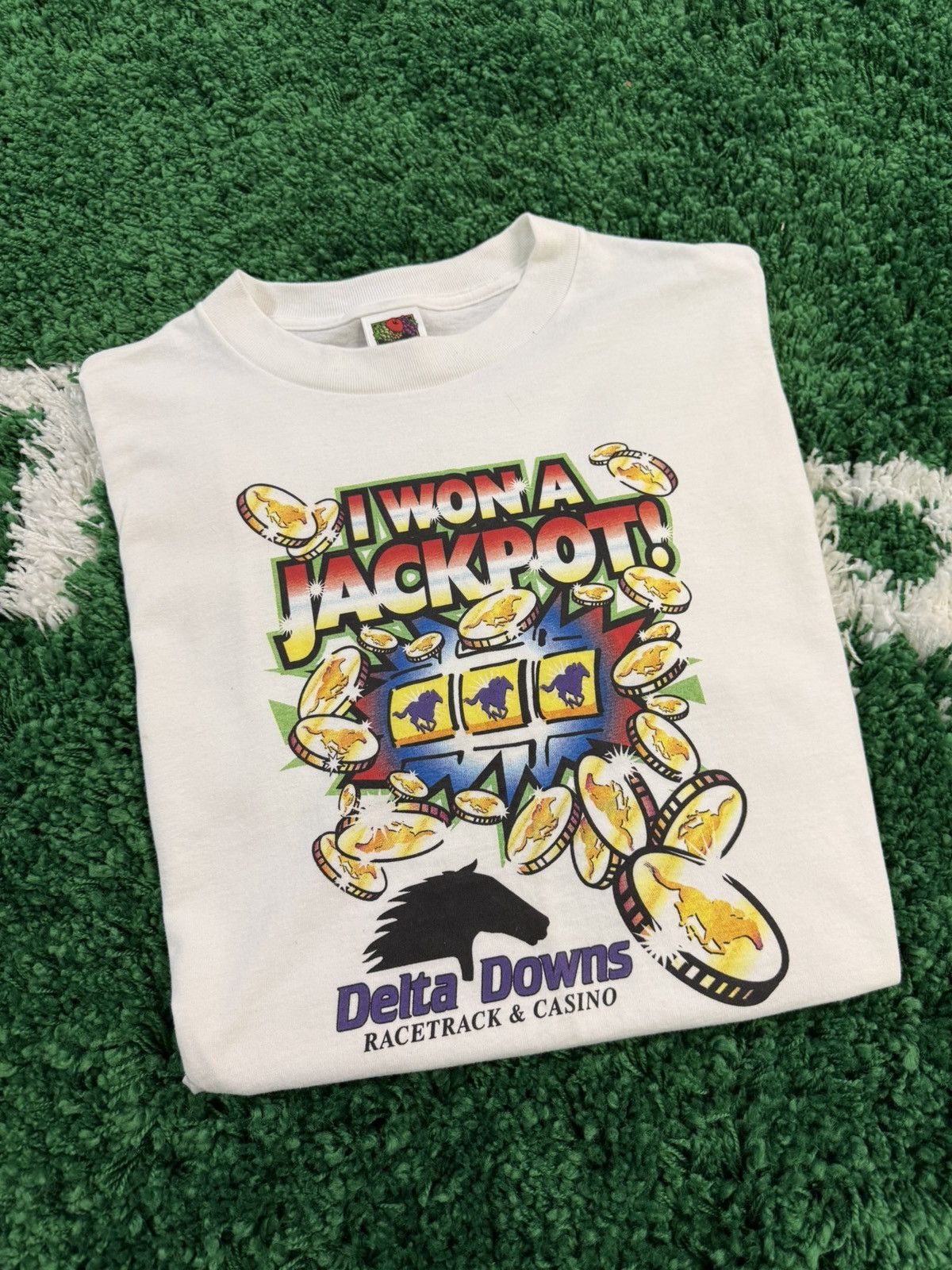 Fruit Of The Loom × Vintage Vintage 90s Y2K Lotto Slots Gambling Tee White Large Game Size US L / EU 52-54 / 3 - 1 Thumbnail
