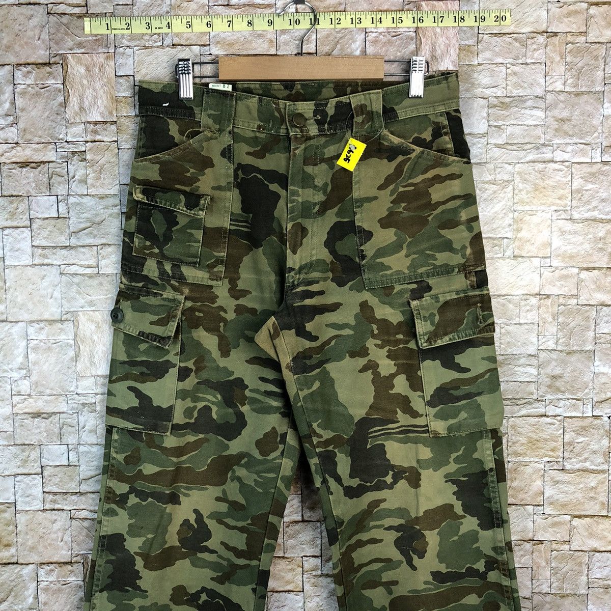 Japanese Brand Even River Green Camo Cargo Multipocket Pants #A625 Size US 31 - 5 Thumbnail