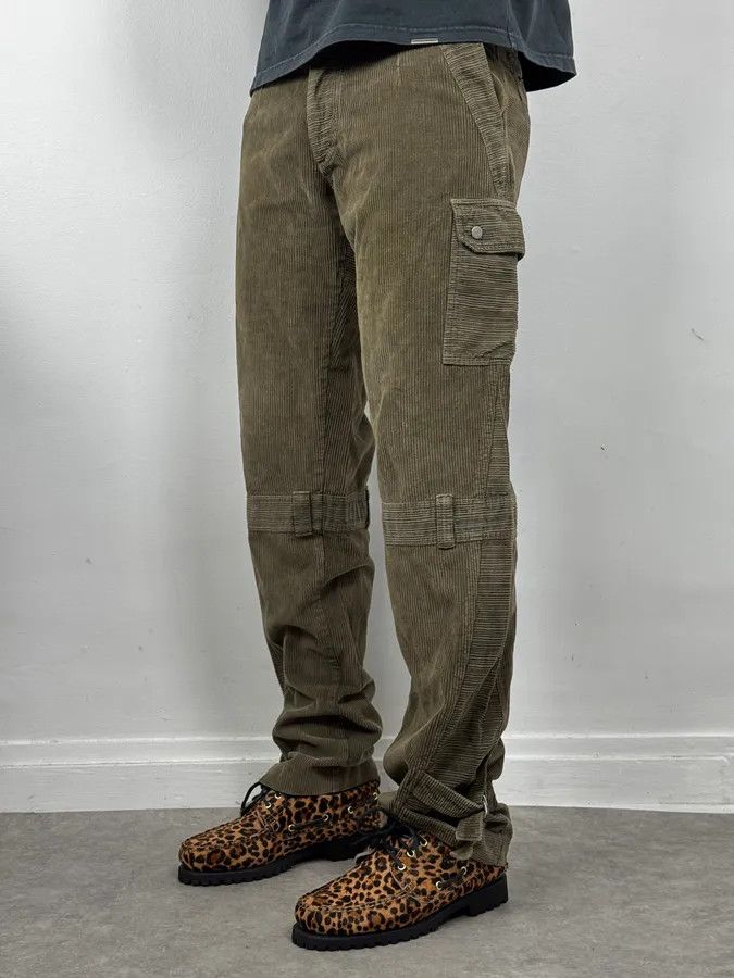 Dolce & Gabbana SS2002 Dolce & Gabbana Olive Green Cargo Utility Cordurroy Pants Size US 32 / EU 48 - 3 Thumbnail