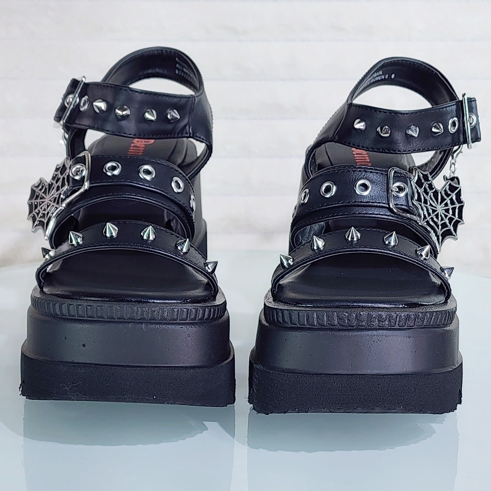 Other Shaker 13 Black Matte 4.5" Wedge Heel Gothic Sandals Studs A Size US 11 / IT 41 - 8 Thumbnail