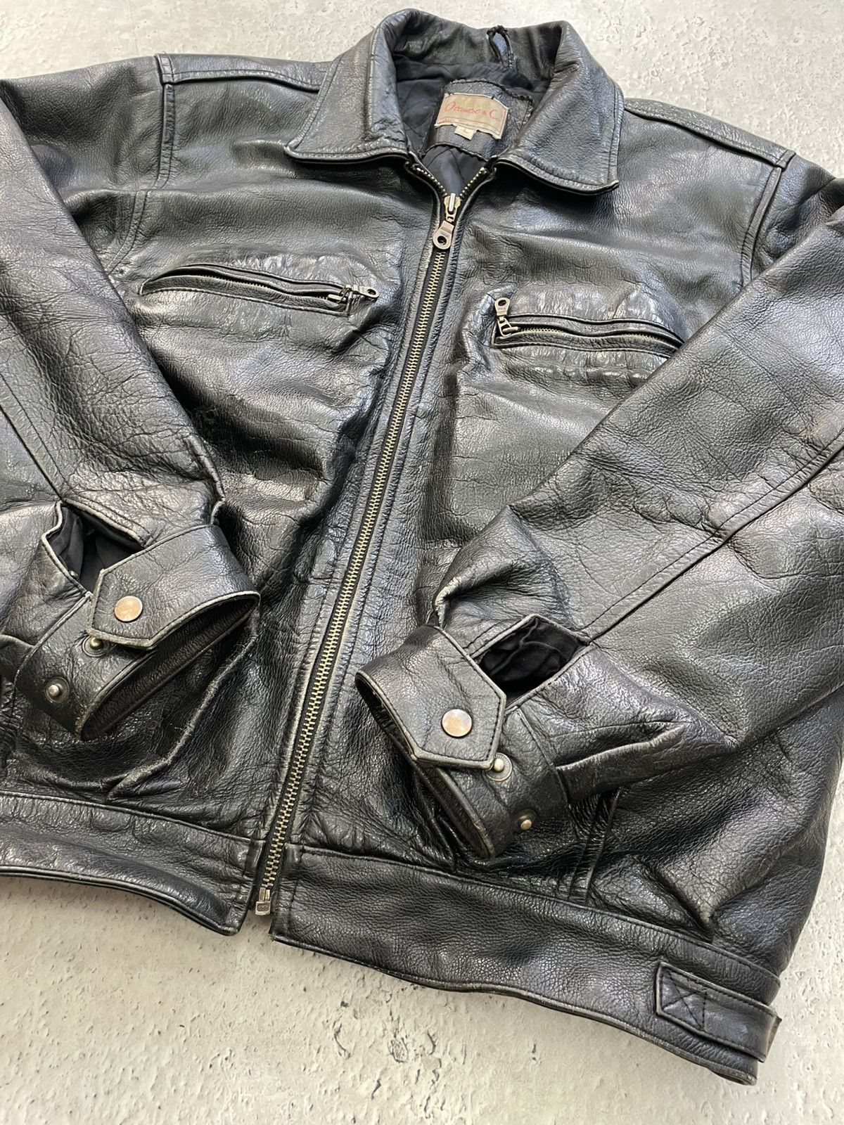 Japanese Brand Leather jacket punk cropped bomber schott style 90s y2k Size US L / EU 52-54 / 3 - 9 Thumbnail