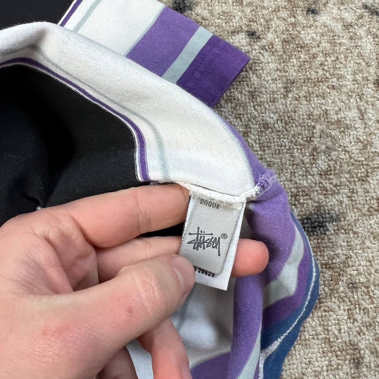 Stussy Stussy Tab Logo Vintage Y2K Striped T-Shirt 1TS26 Size US L / EU 52-54 / 3 - 5 Thumbnail