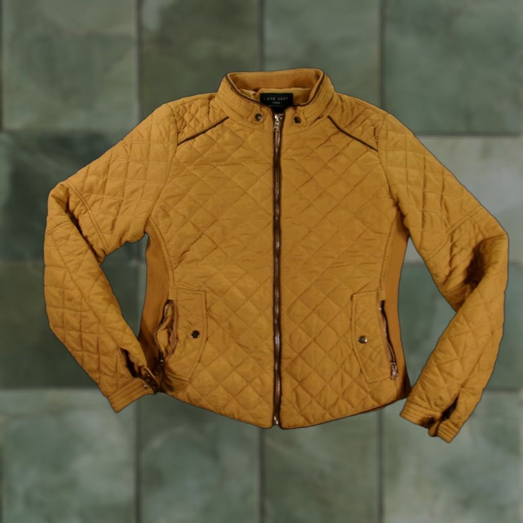 Vintage VINTAGE Love Tree Jacket Womens L Quilted Zip Front Stand Collar Mustard Padded Casual Size L / US 10 / IT 46 - 1 Thumbnail