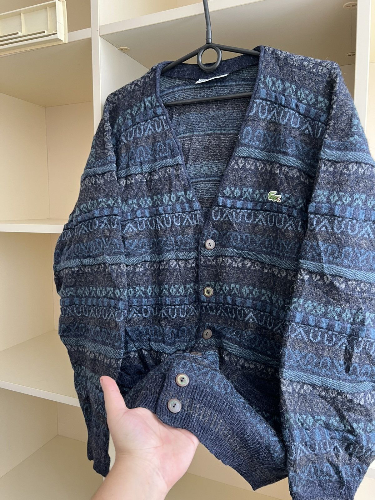 Lacoste Vintage 1990s Lacoste Cardigan Sweater Size US L / EU 52-54 / 3 - 6 Thumbnail