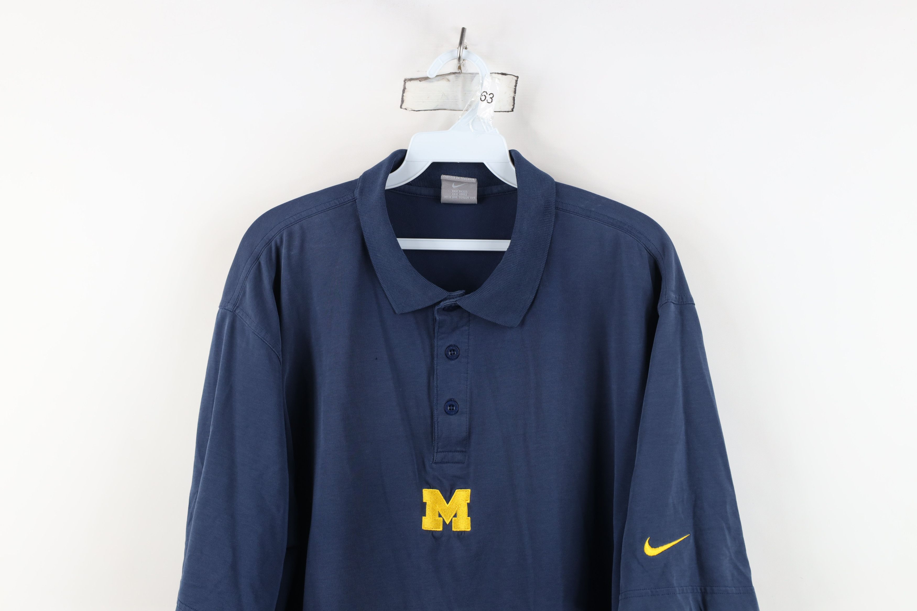 Nike Vintage Nike Scott Mini Swoosh University of Michigan Polo Size US L / EU 52-54 / 3 - 2 Thumbnail