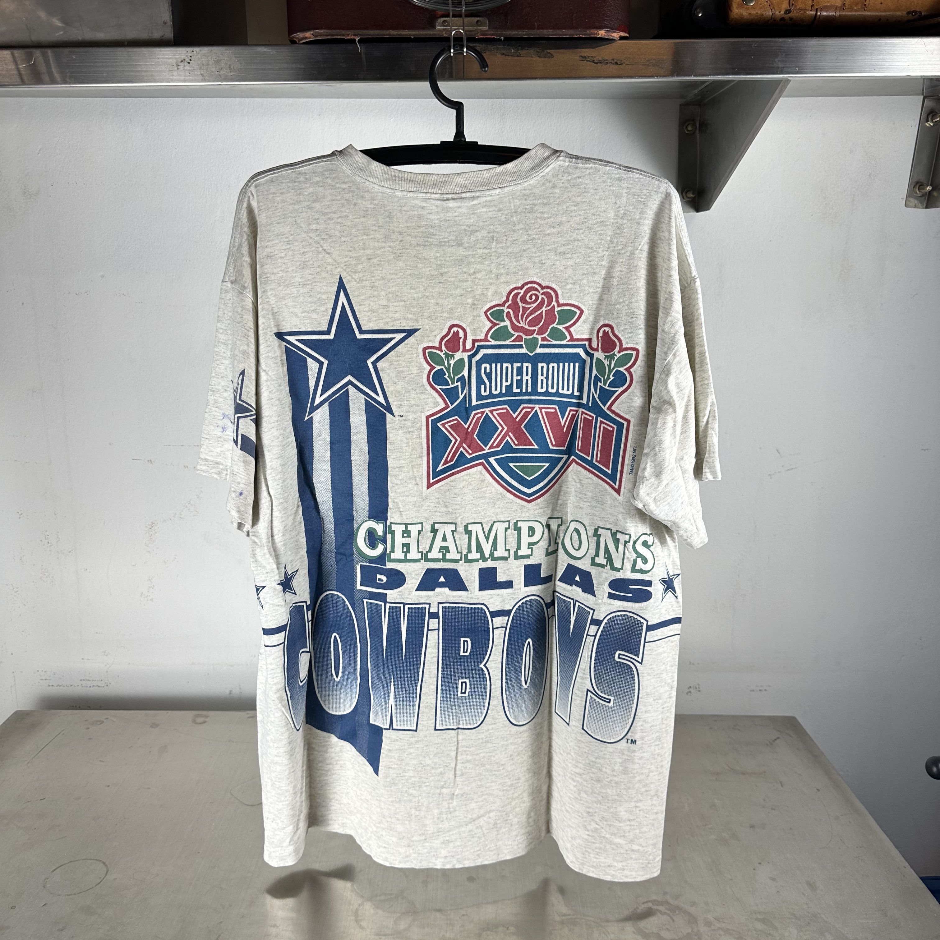Vintage ​1993 Dallas Cowboys NFL Super Bowl Champions Salem T-shirt Size US XL / EU 56 / 4 - 3 Thumbnail
