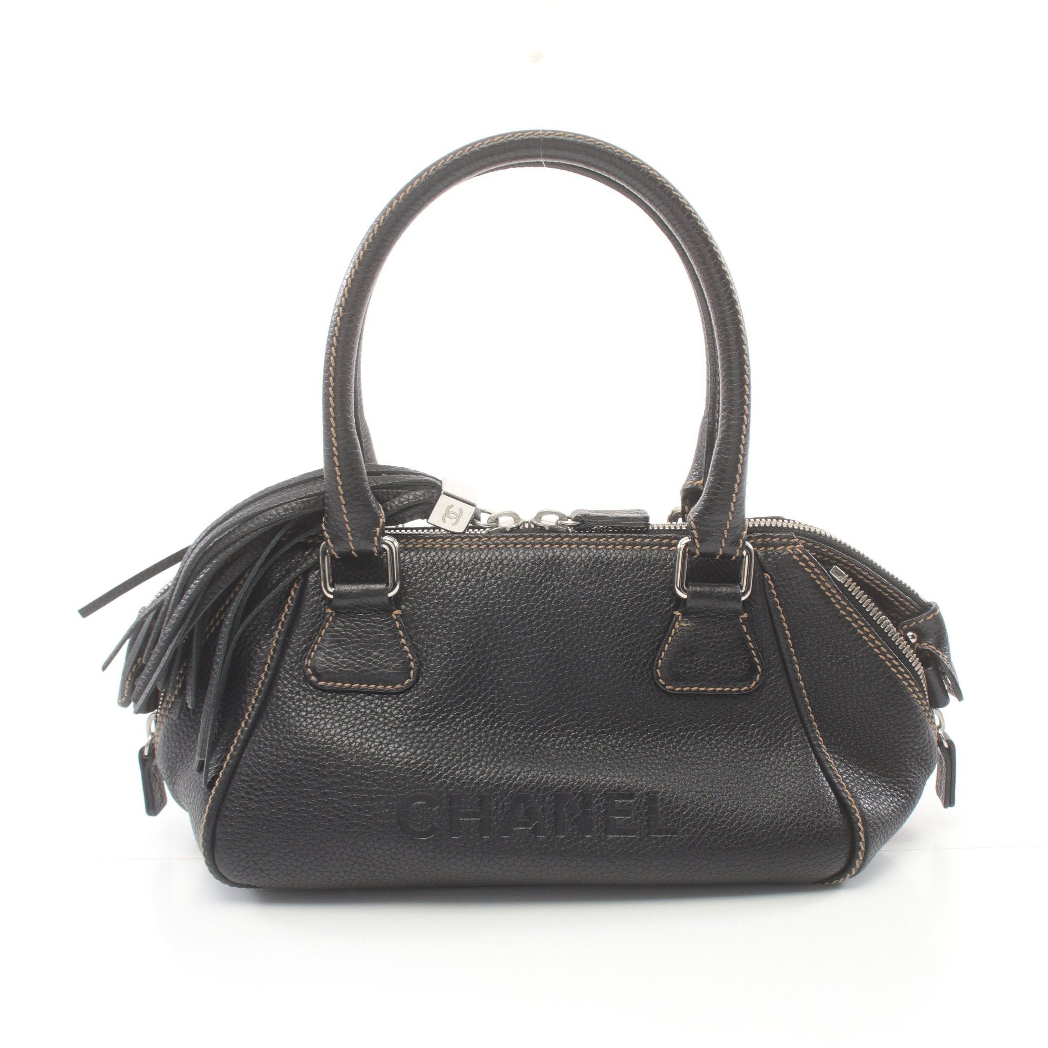 Chanel Chanel Handbag Leather Black Silver Hardware Tassel Size ONE SIZE - 1 Thumbnail