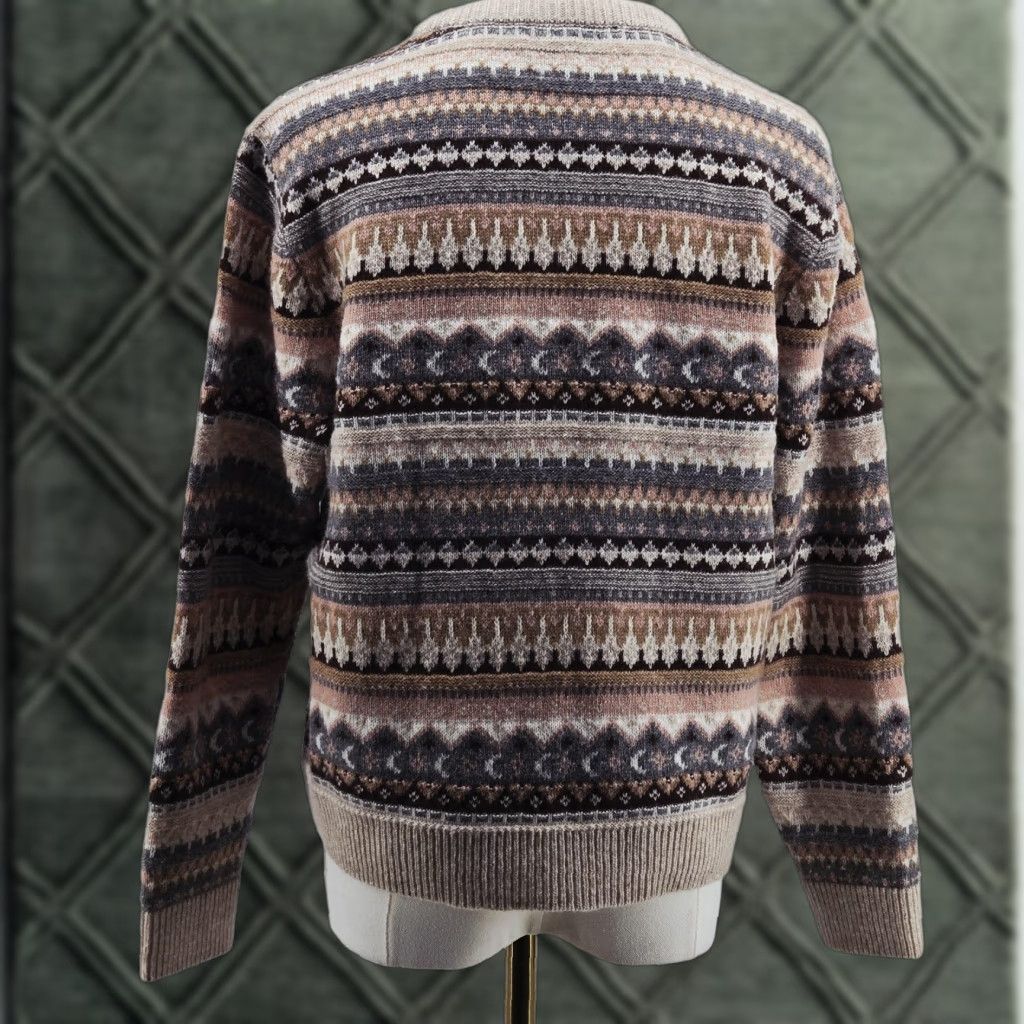 J.Crew J.CREW Sweater Pullover Womens M Beige Polyamide Wool Crew Neck Fair Isle Winter Casual Knit Size M / US 6-8 / IT 42-44 - 1 Thumbnail