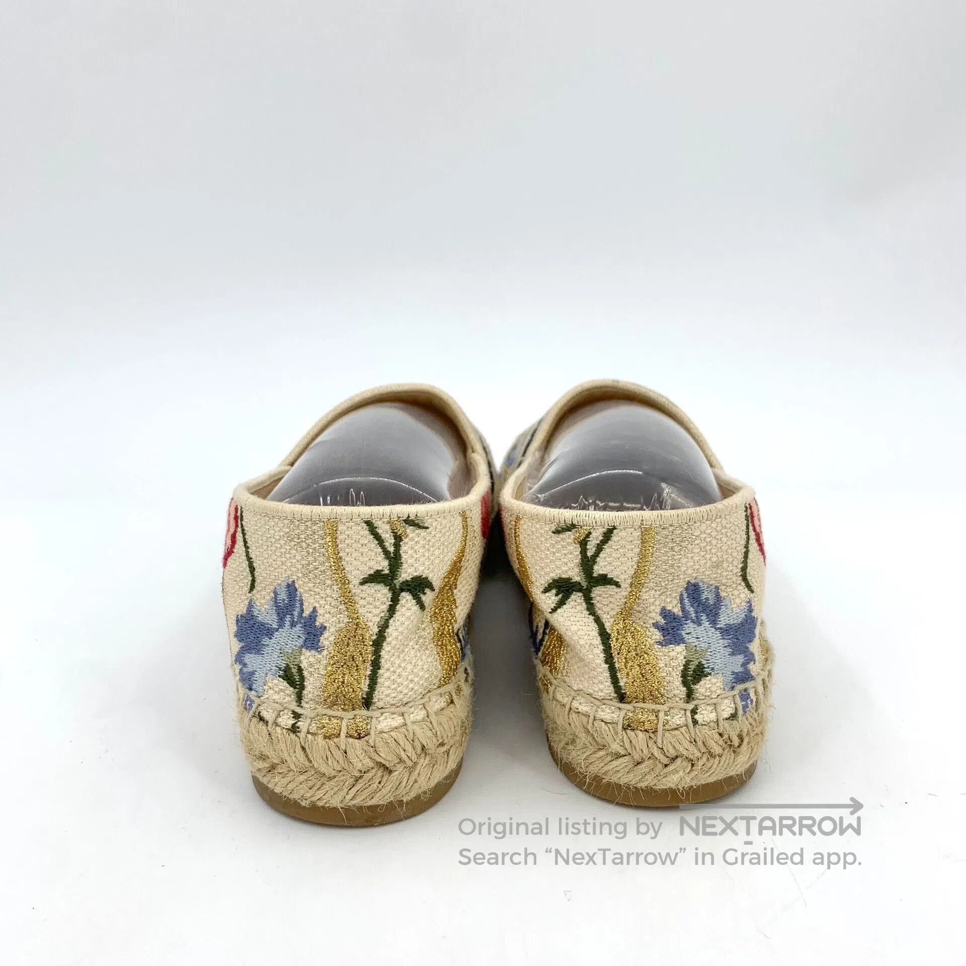 Dior Christian Dior Beige Embroidered Slip-On Espadrilles. Size US 7.5 / EU 40-41 - 4 Thumbnail