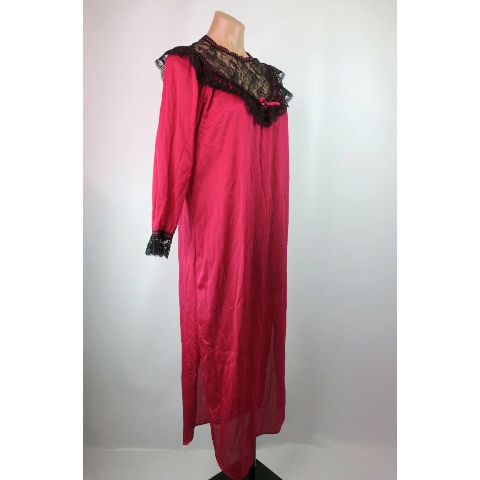 Vintage VINTAGE Jill Andrea of New York NIGHTGOWN Pink NYLON Lace Yolk 80s Size S Womens Size ONE SIZE - 4 Thumbnail